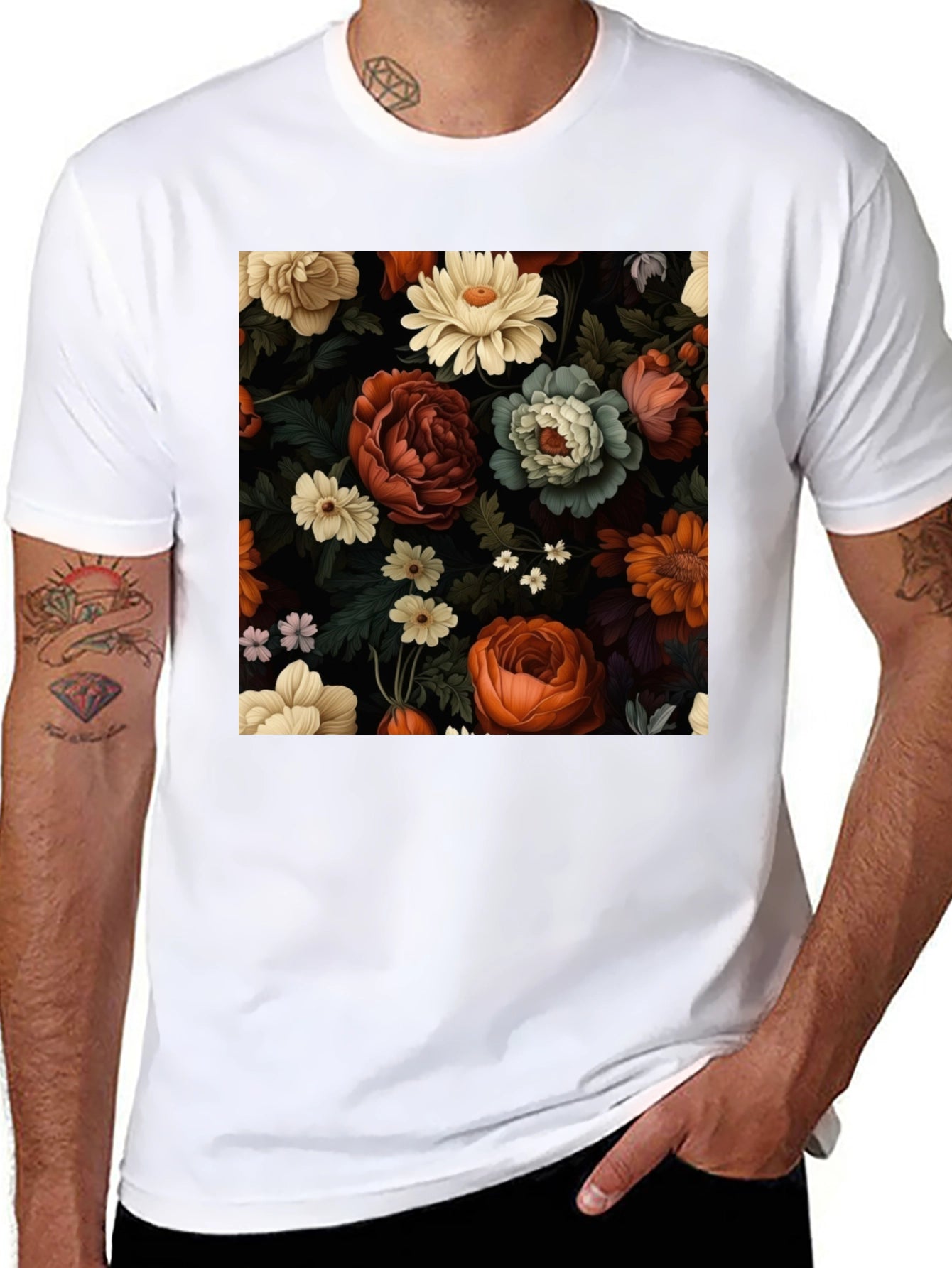 Floral Print Tee - Elegant Style