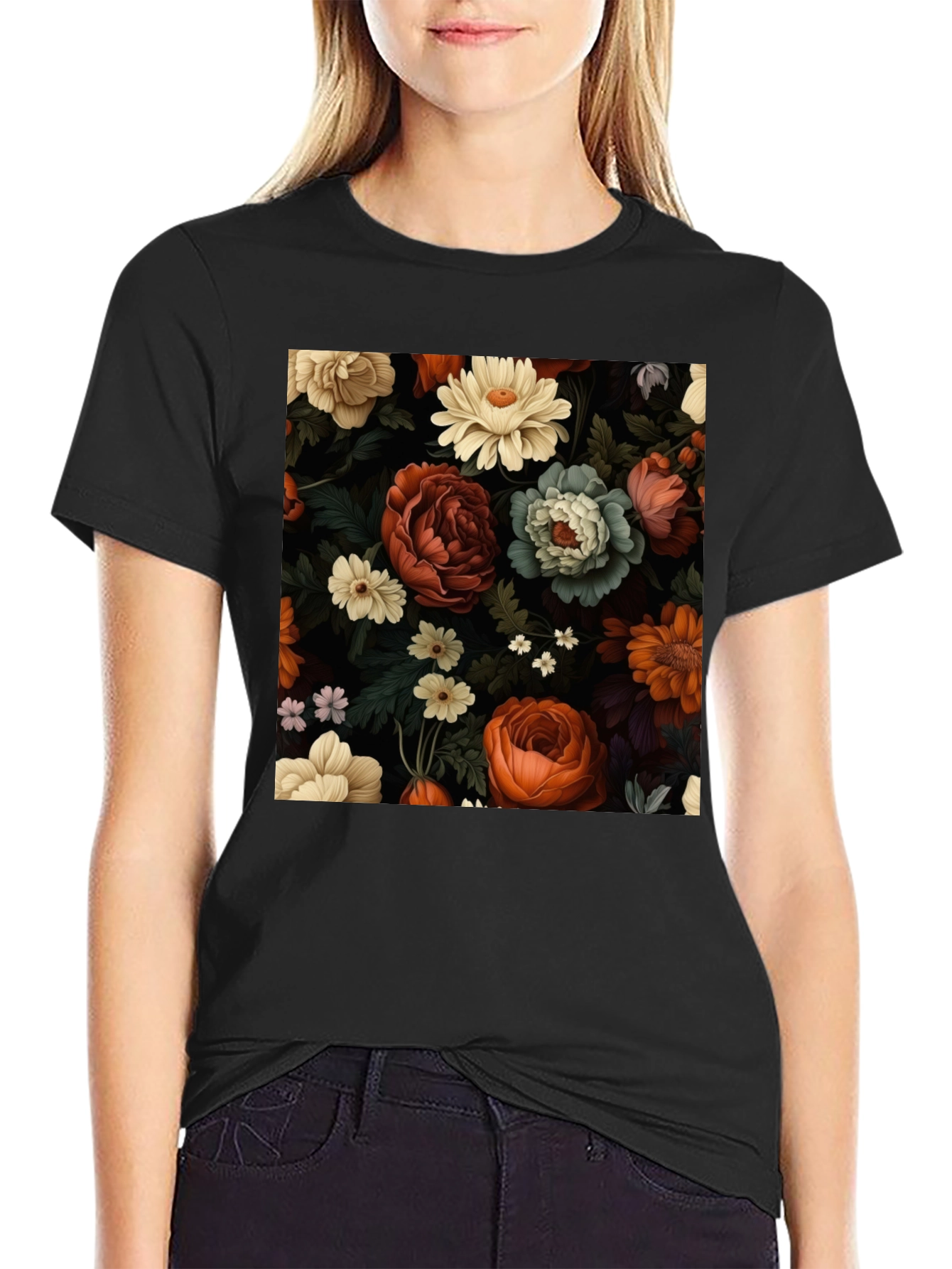 Floral Print Tee - Elegant Style