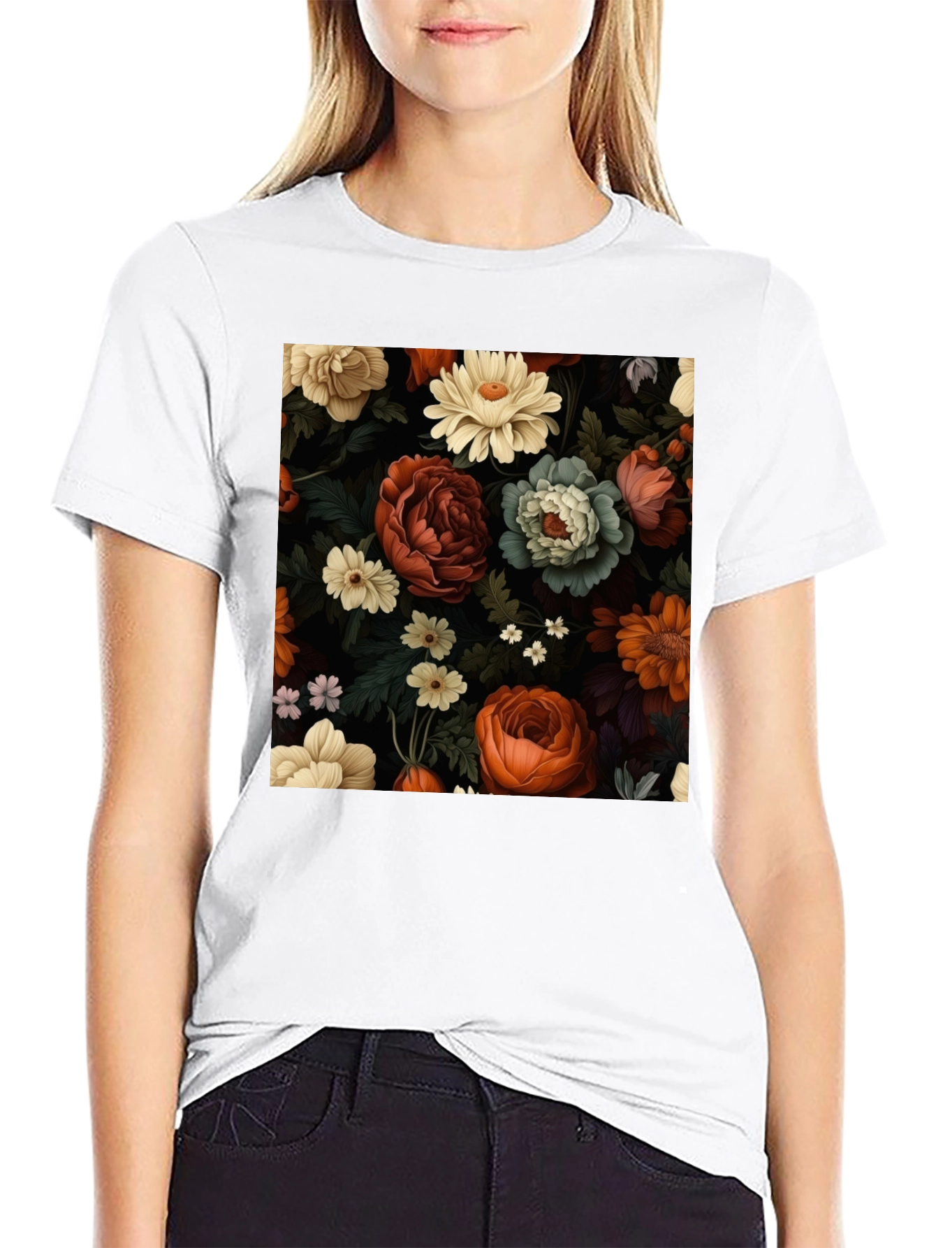 Floral Print Tee - Elegant Style