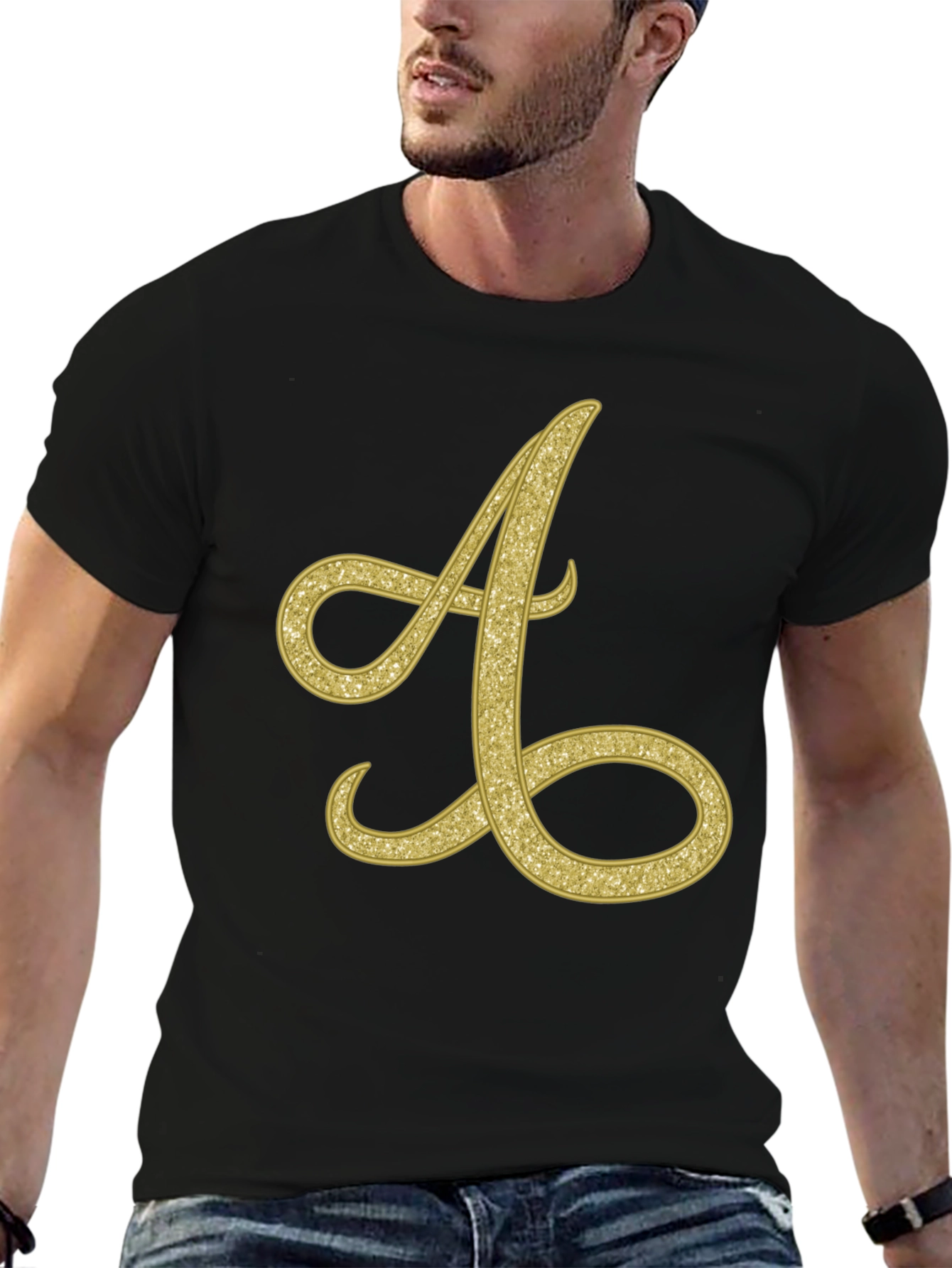 Golden Letter A T-Shirt