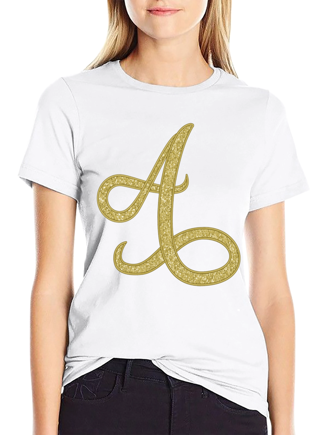Golden Letter A T-Shirt