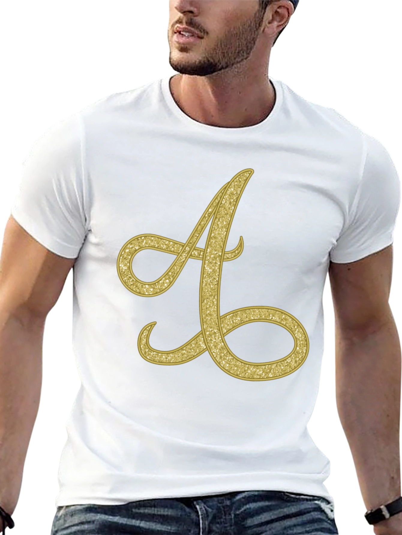 Golden Letter A T-Shirt