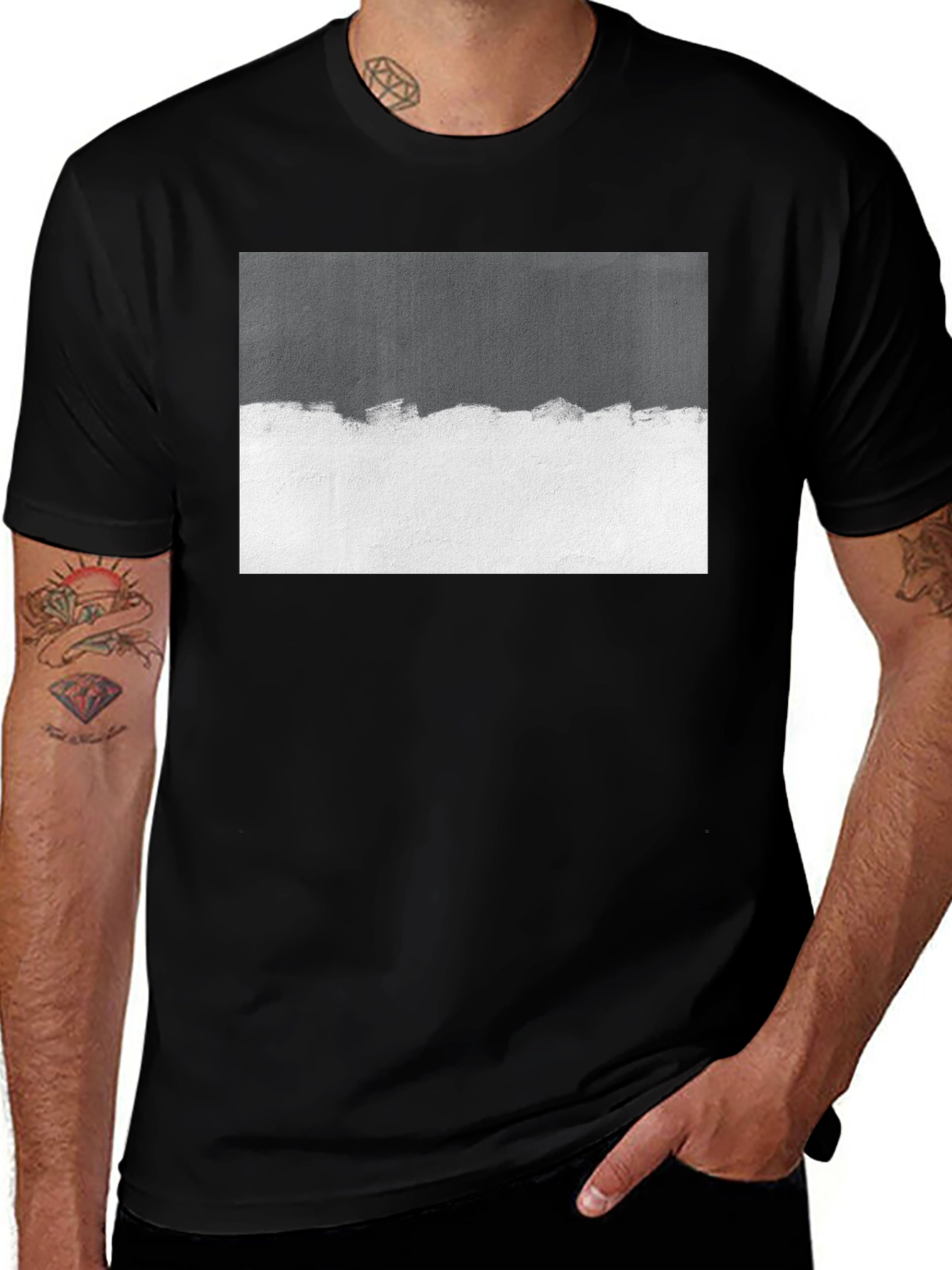 Abstract Two-Tone Graphic Tee