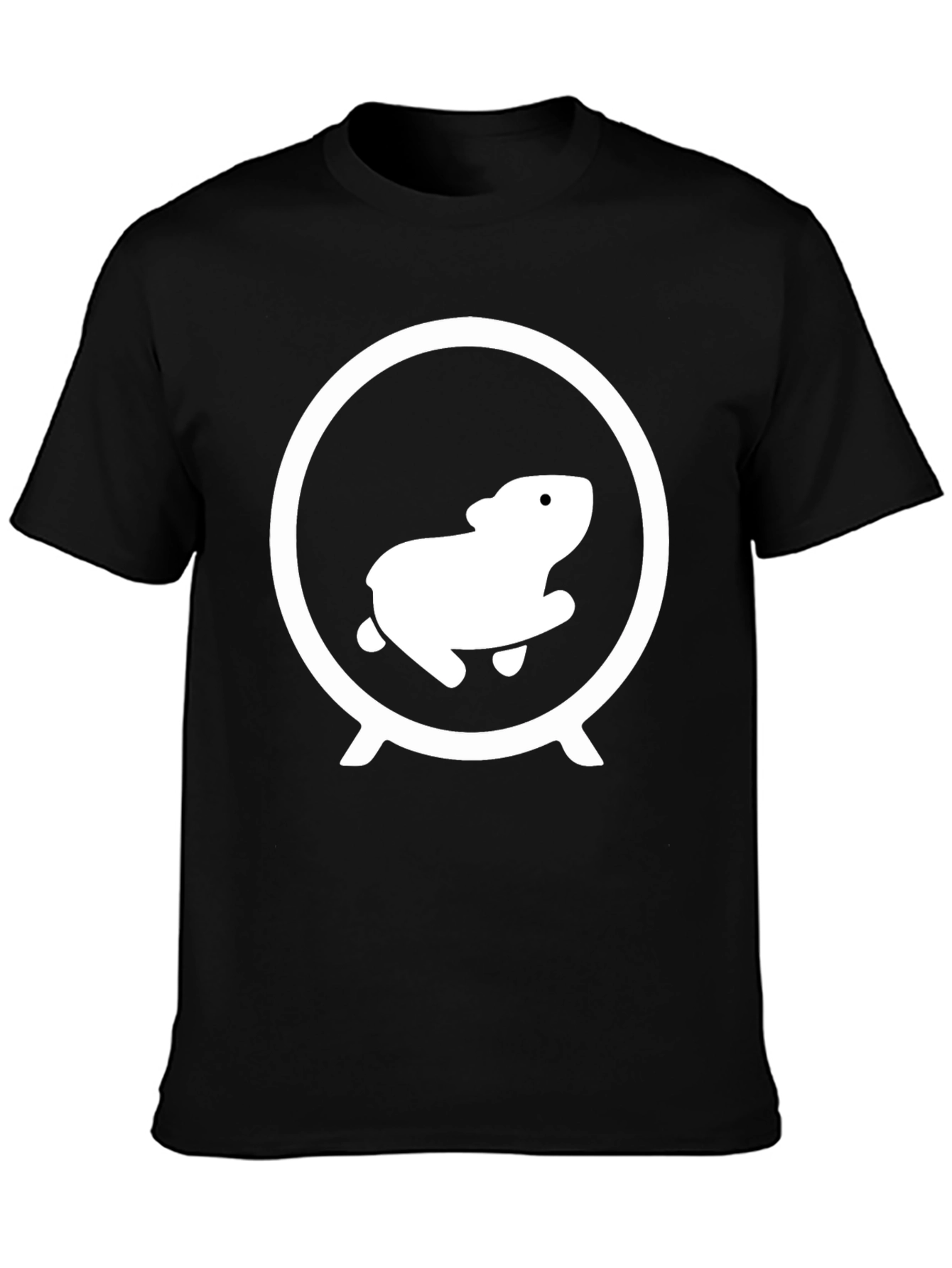Hamster Wheel Graphic Tee - Black Cotton Shirt