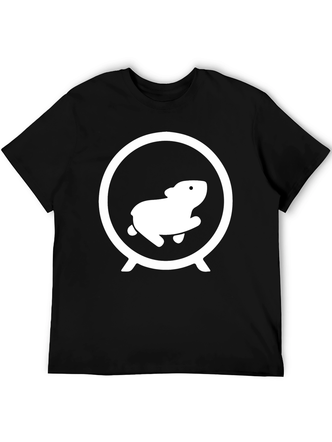 Hamster Wheel Graphic Tee - Black Cotton Shirt