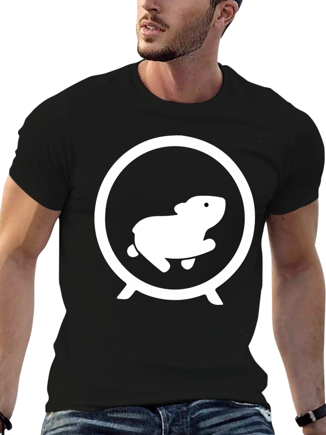 Hamster Wheel Graphic Tee - Black Cotton Shirt