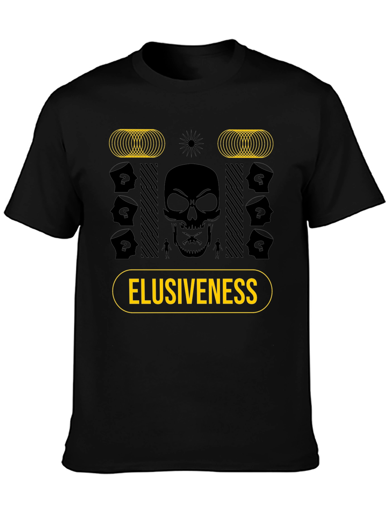 Elusiveness Graphic T-Shirt: Skull & Mystery Design