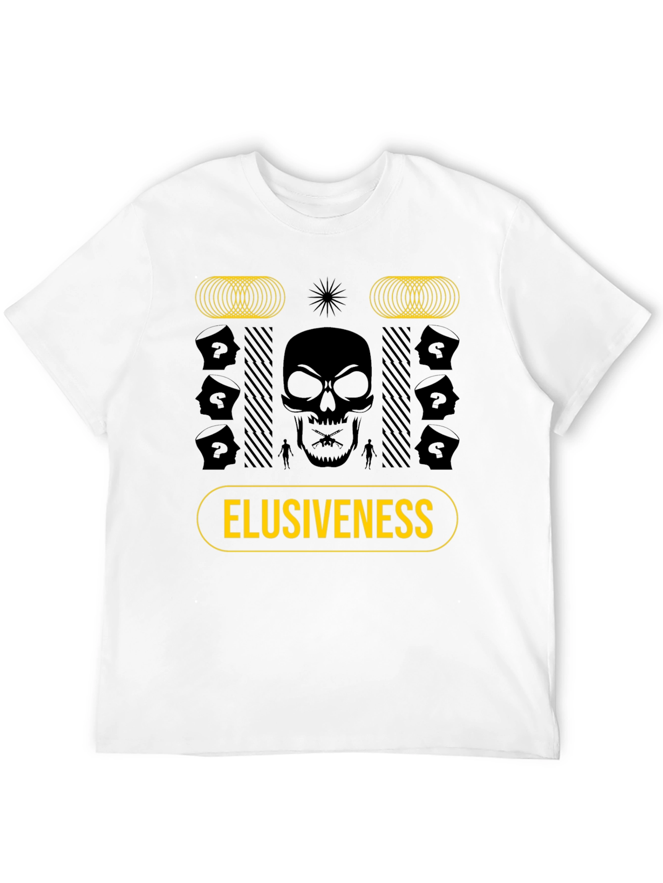 Elusiveness Graphic T-Shirt: Skull & Mystery Design