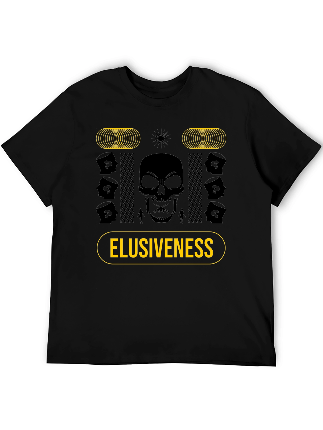 Elusiveness Graphic T-Shirt: Skull & Mystery Design