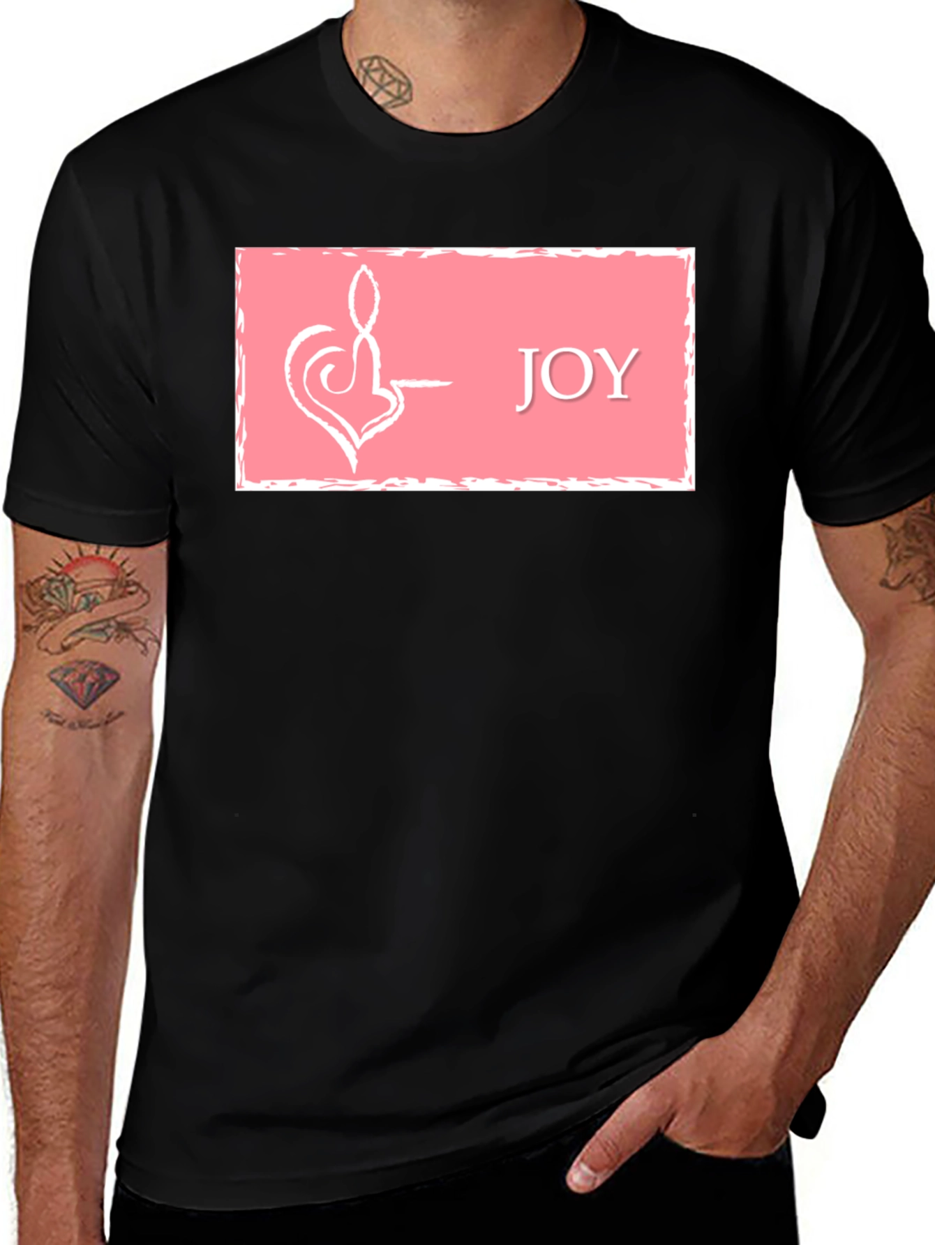 Joy Symbol Graphic Tee - Black Cotton Blend