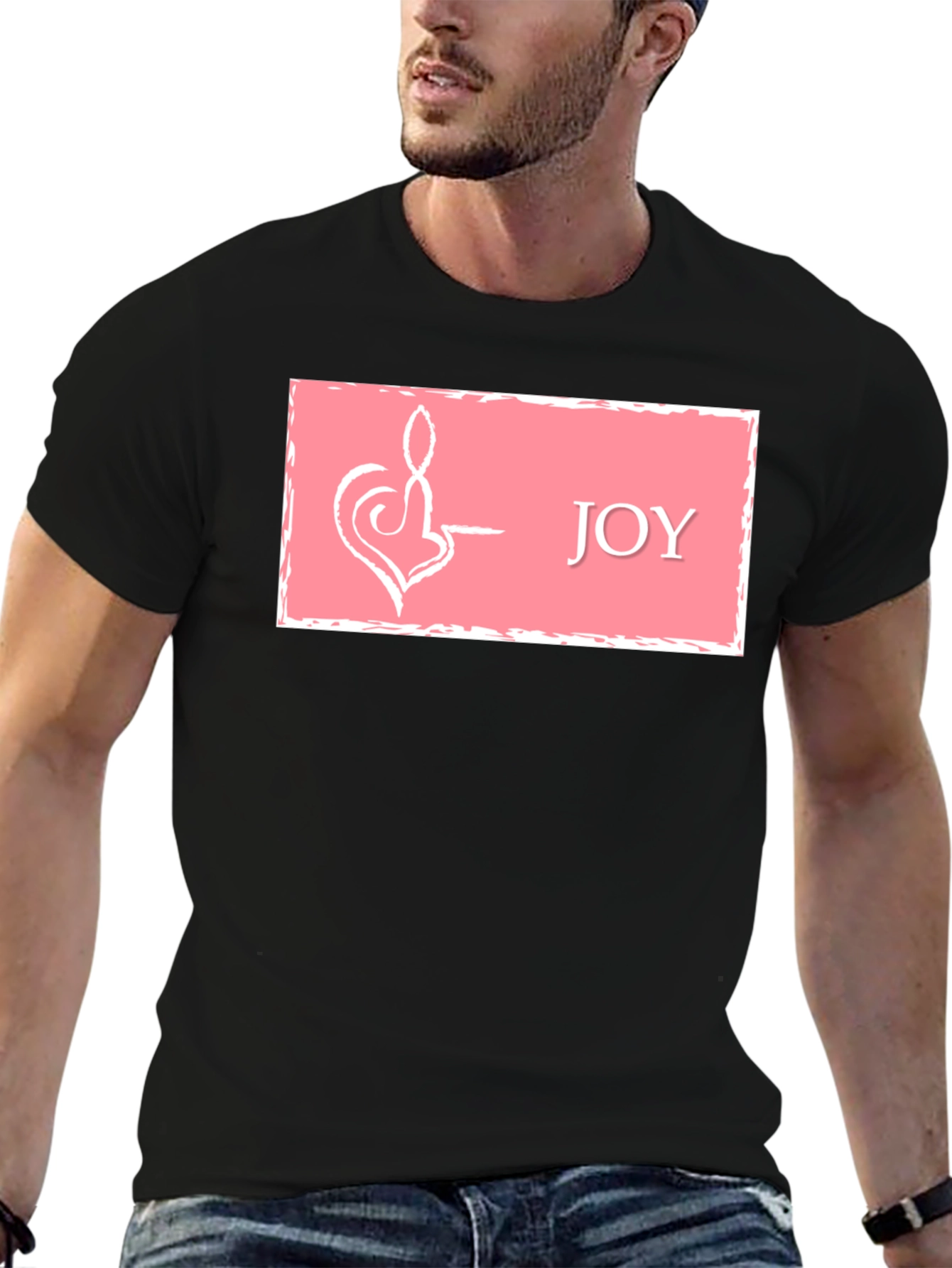 Joy Symbol Graphic Tee - Black Cotton Blend