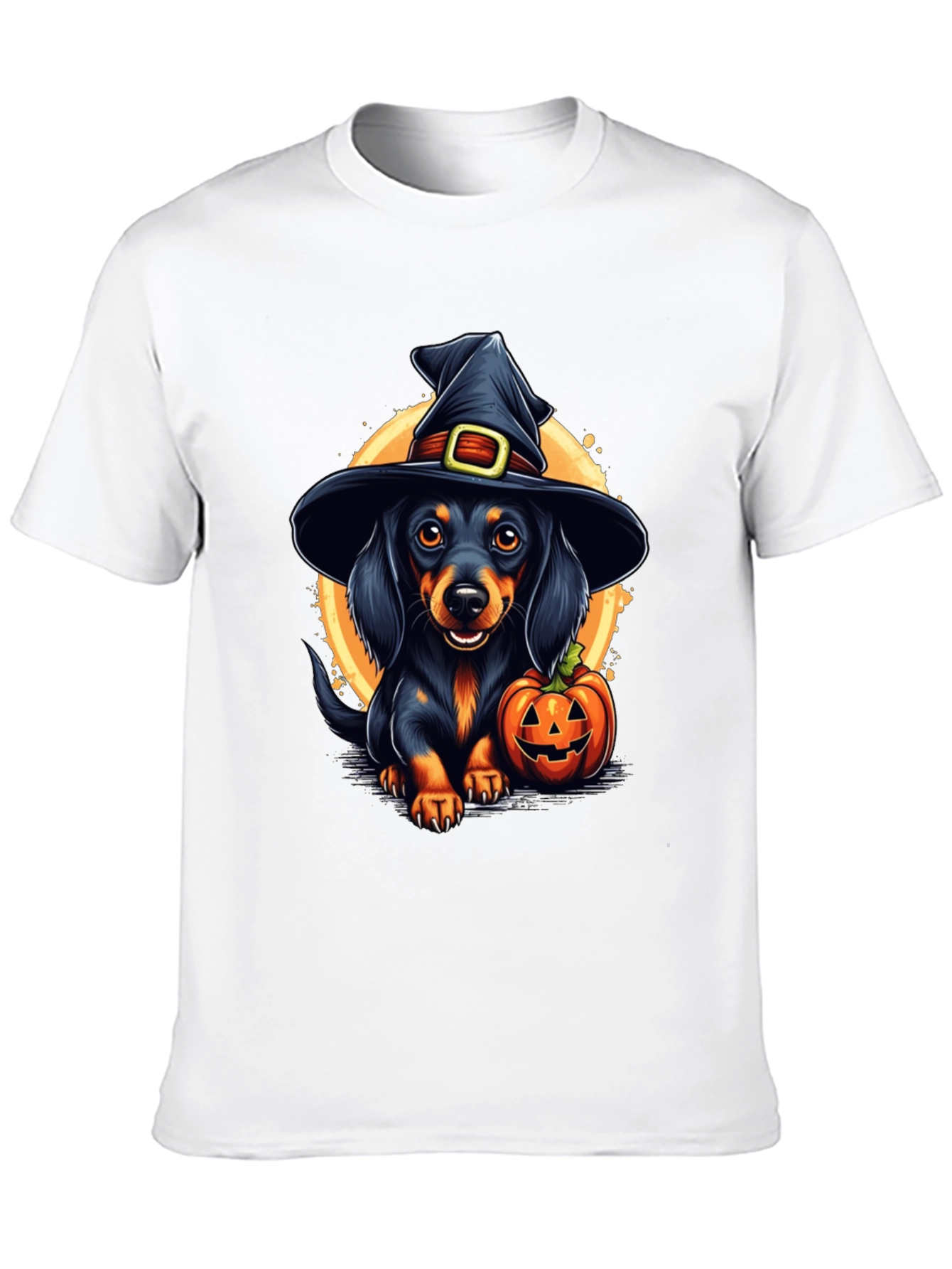 Halloween Dachshund Witch T-Shirt