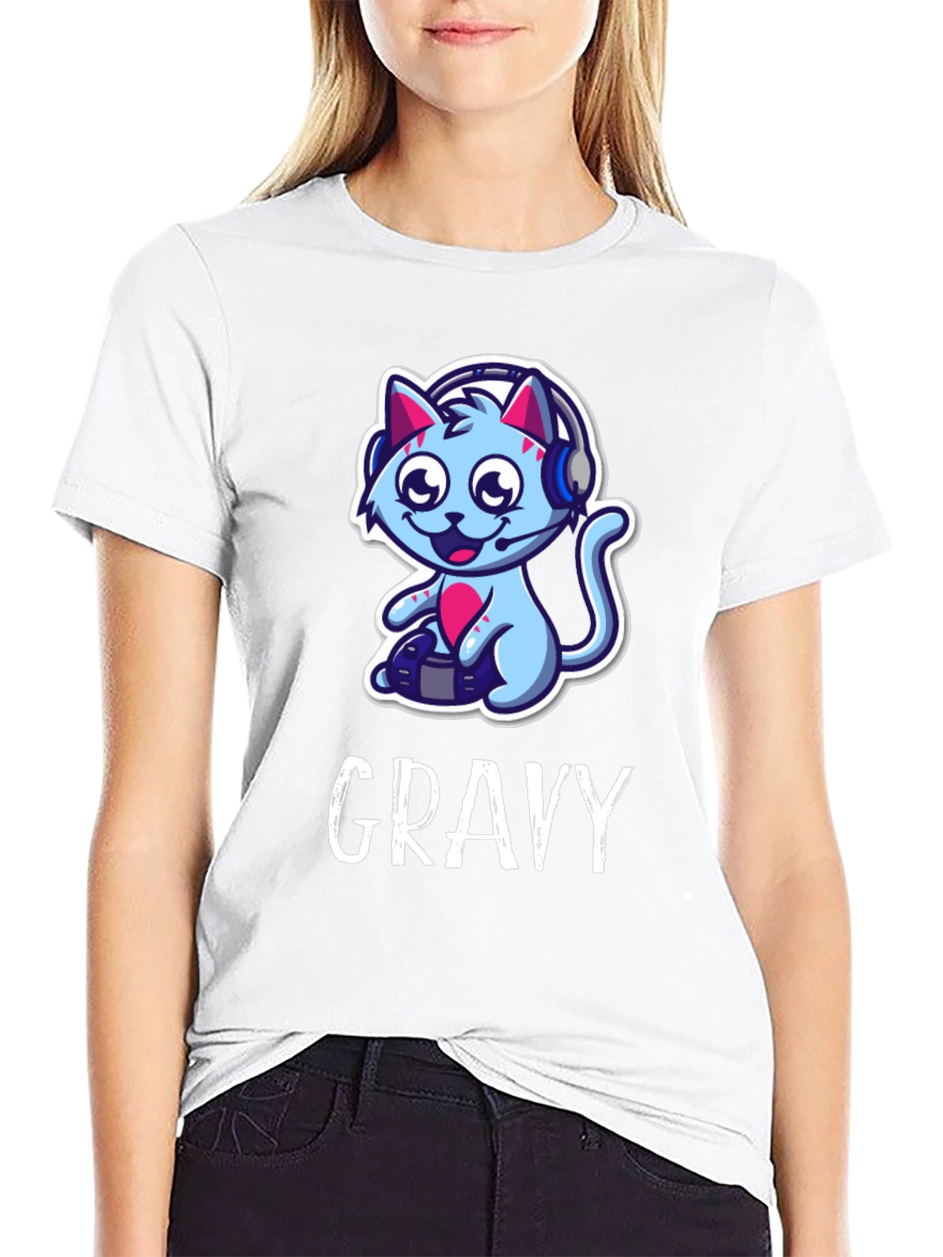 Gamer Cat Graphic Tee - Gravy T-Shirt