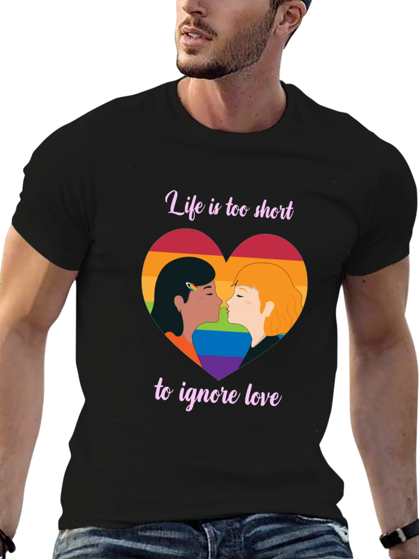 LGBT Pride Love is Love Black T-Shirt