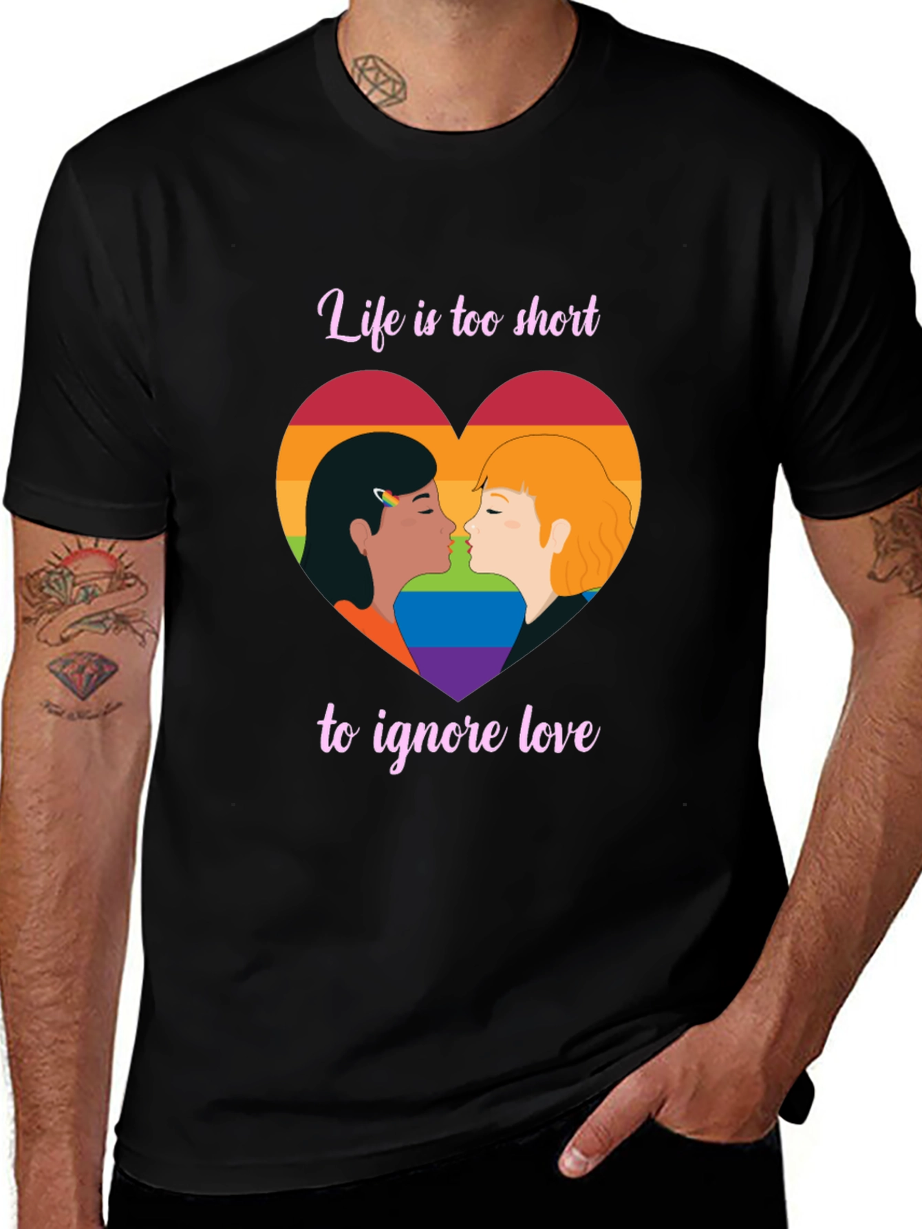 LGBT Pride Love is Love Black T-Shirt