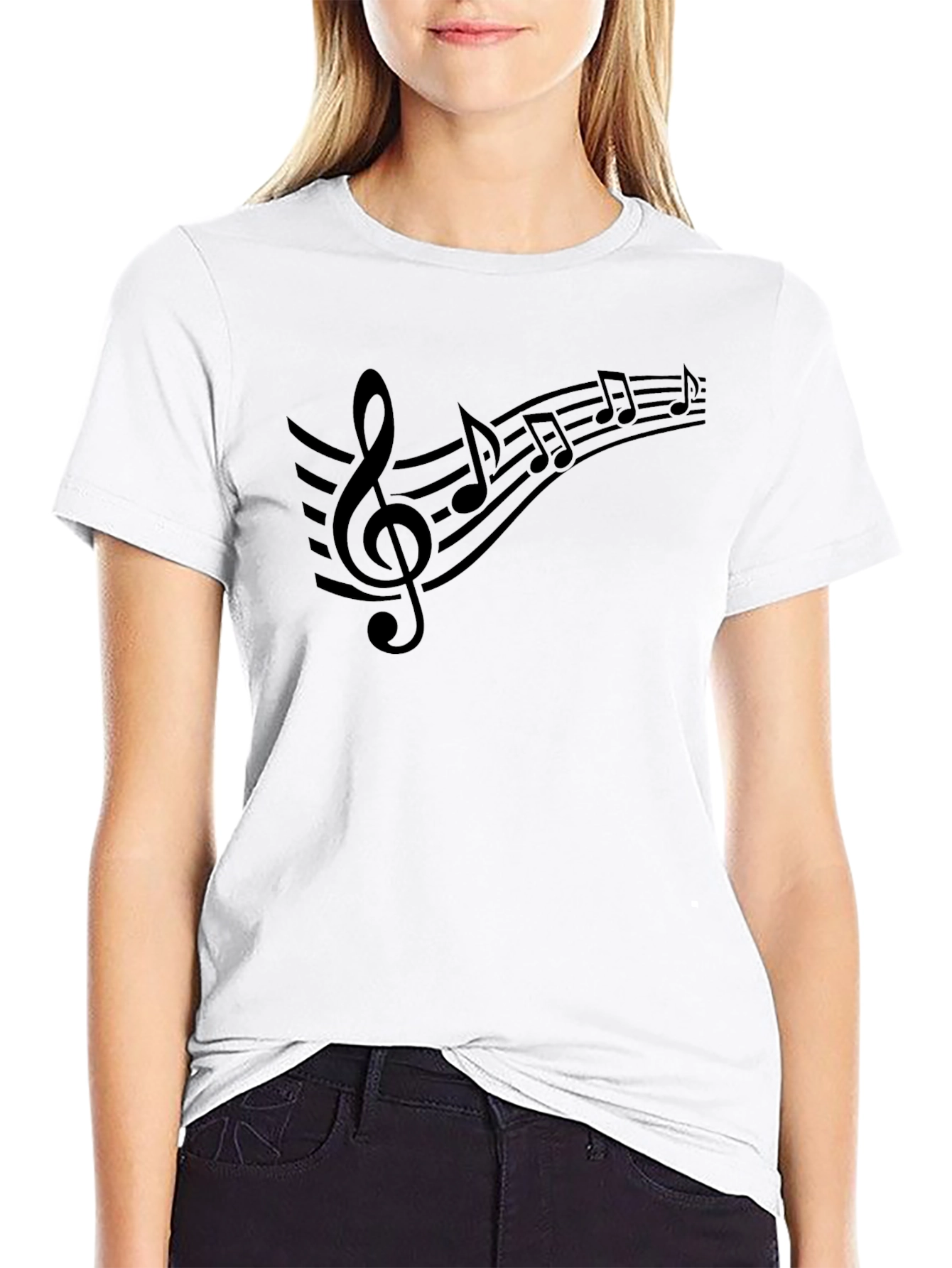 Music Notes Graphic T-Shirt - Casual Tee