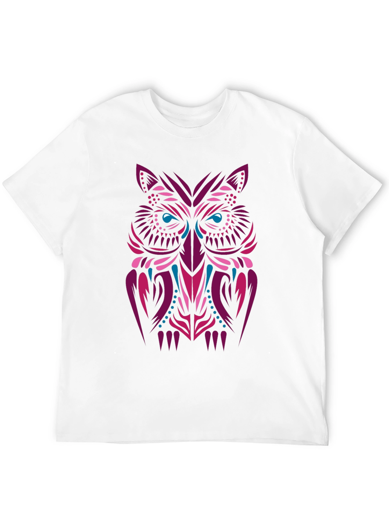 Tribal Owl Graphic Tee - Stylish Mens Black T-Shirt