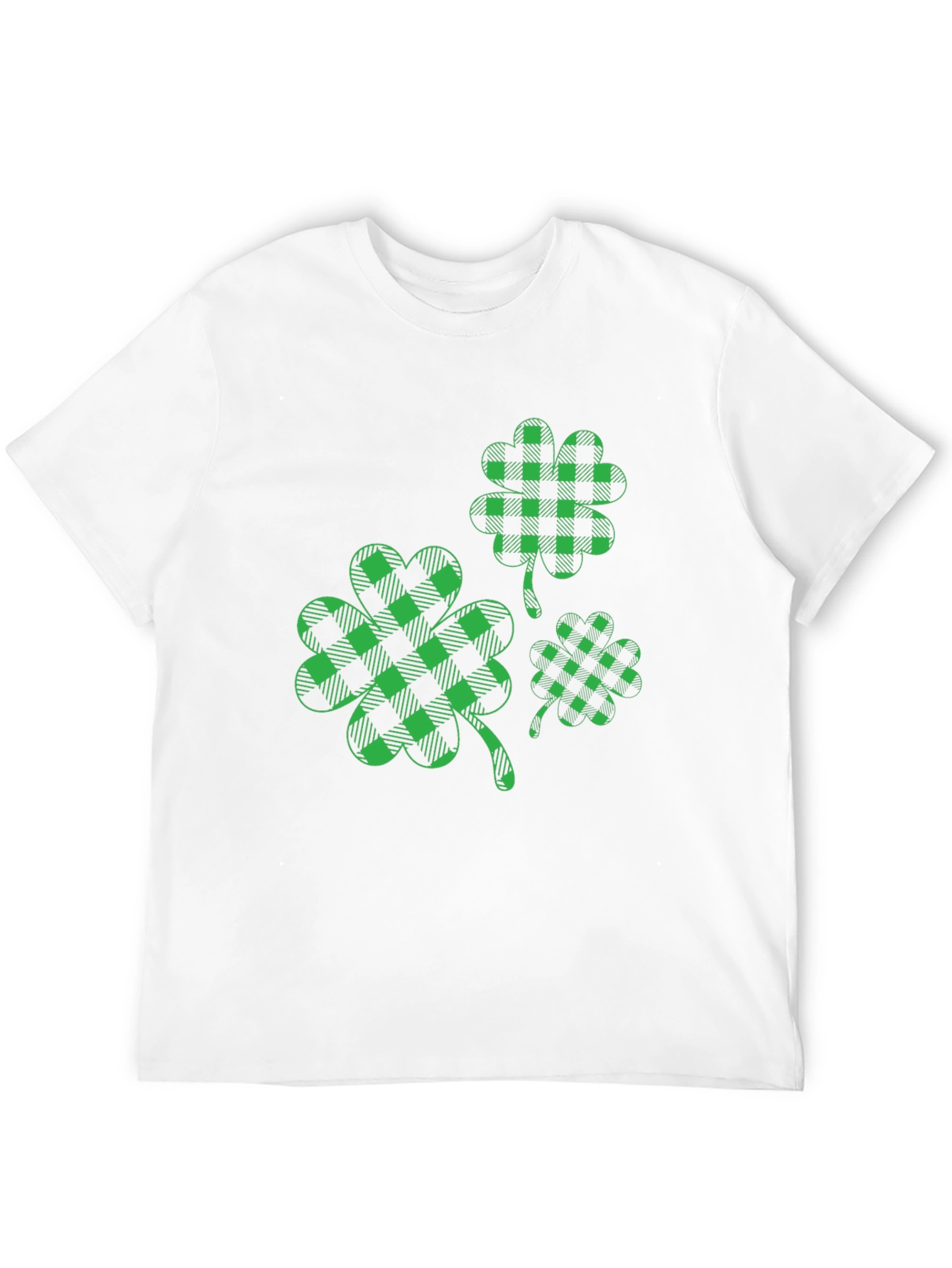 St. Patricks Day Shamrock Plaid T-Shirt