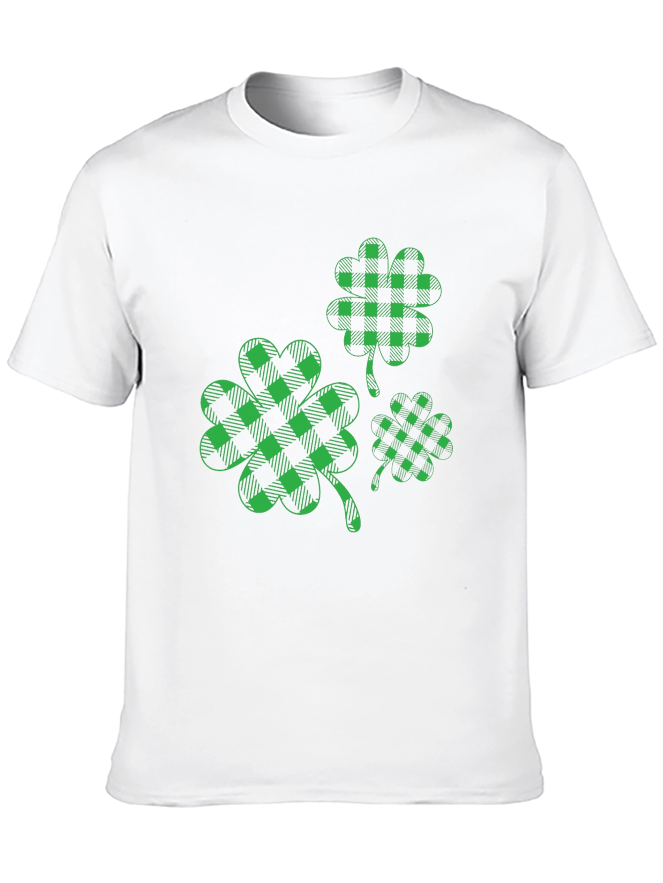 St. Patricks Day Shamrock Plaid T-Shirt