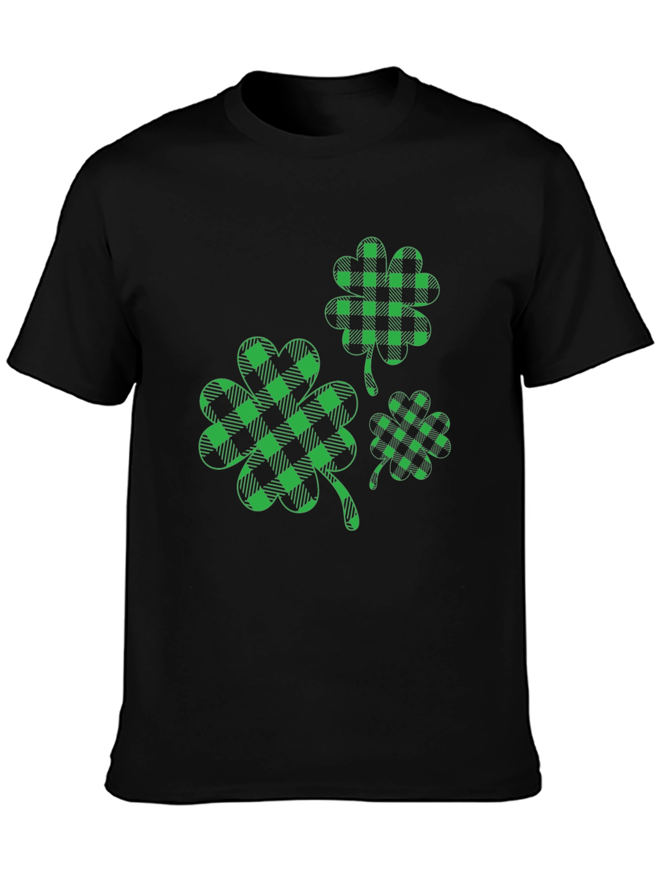 St. Patricks Day Shamrock Plaid T-Shirt