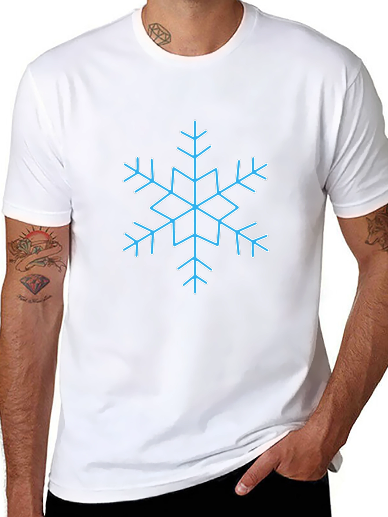 Snowflake Graphic Tee - Black Cotton Blend