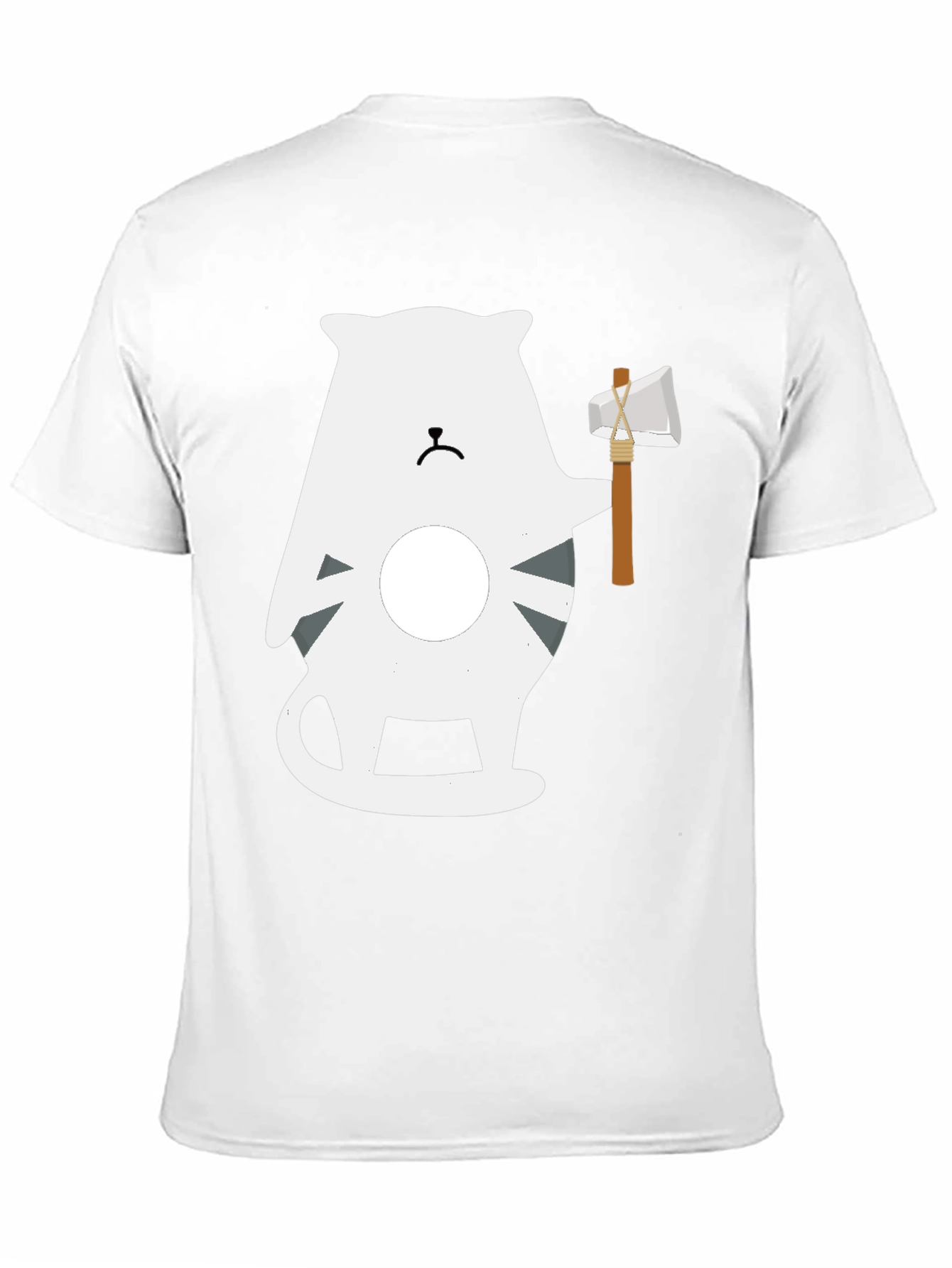Axe Wielding Cat Graphic Tee - Black