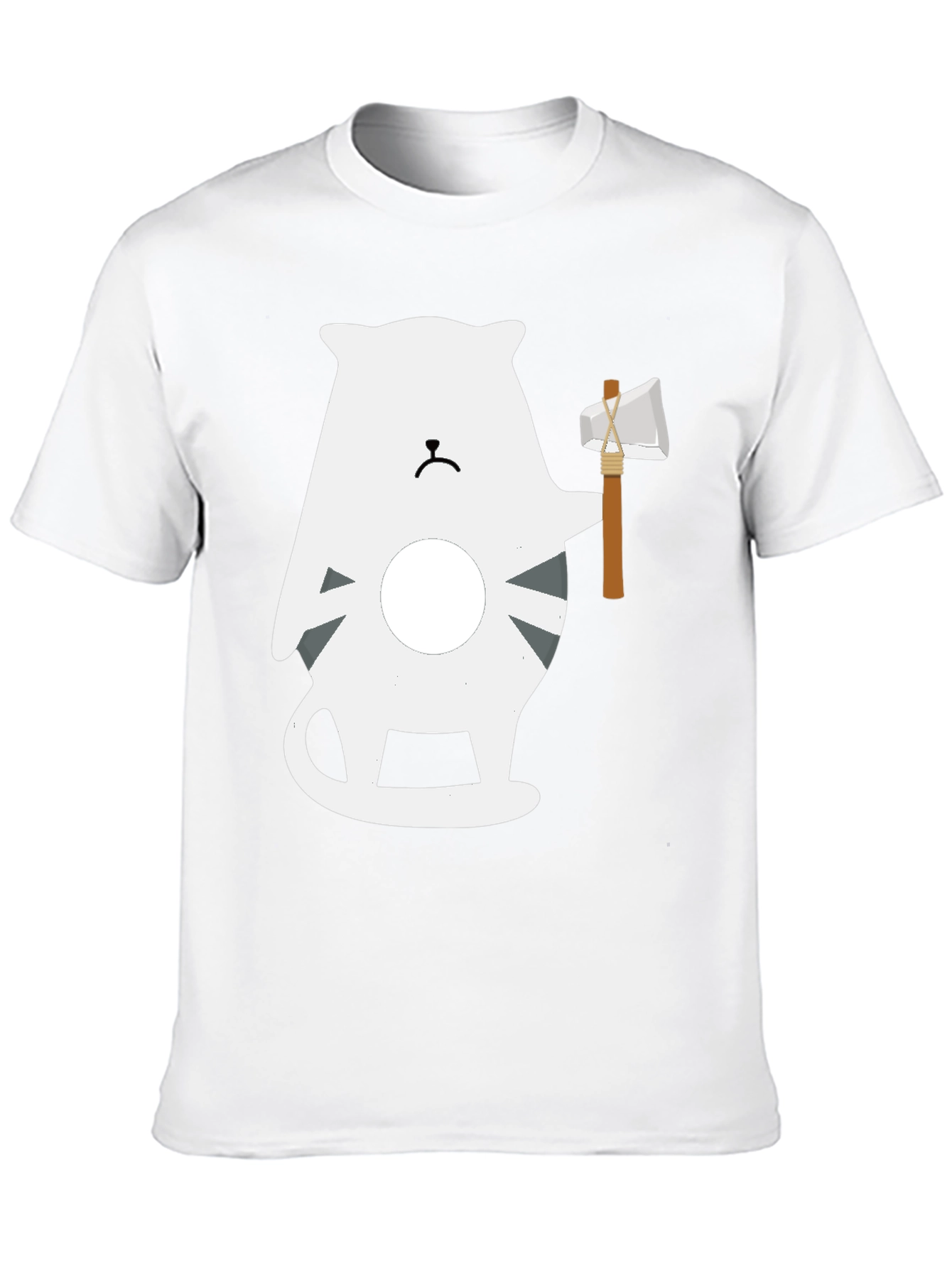 Axe Wielding Cat Graphic Tee - Black