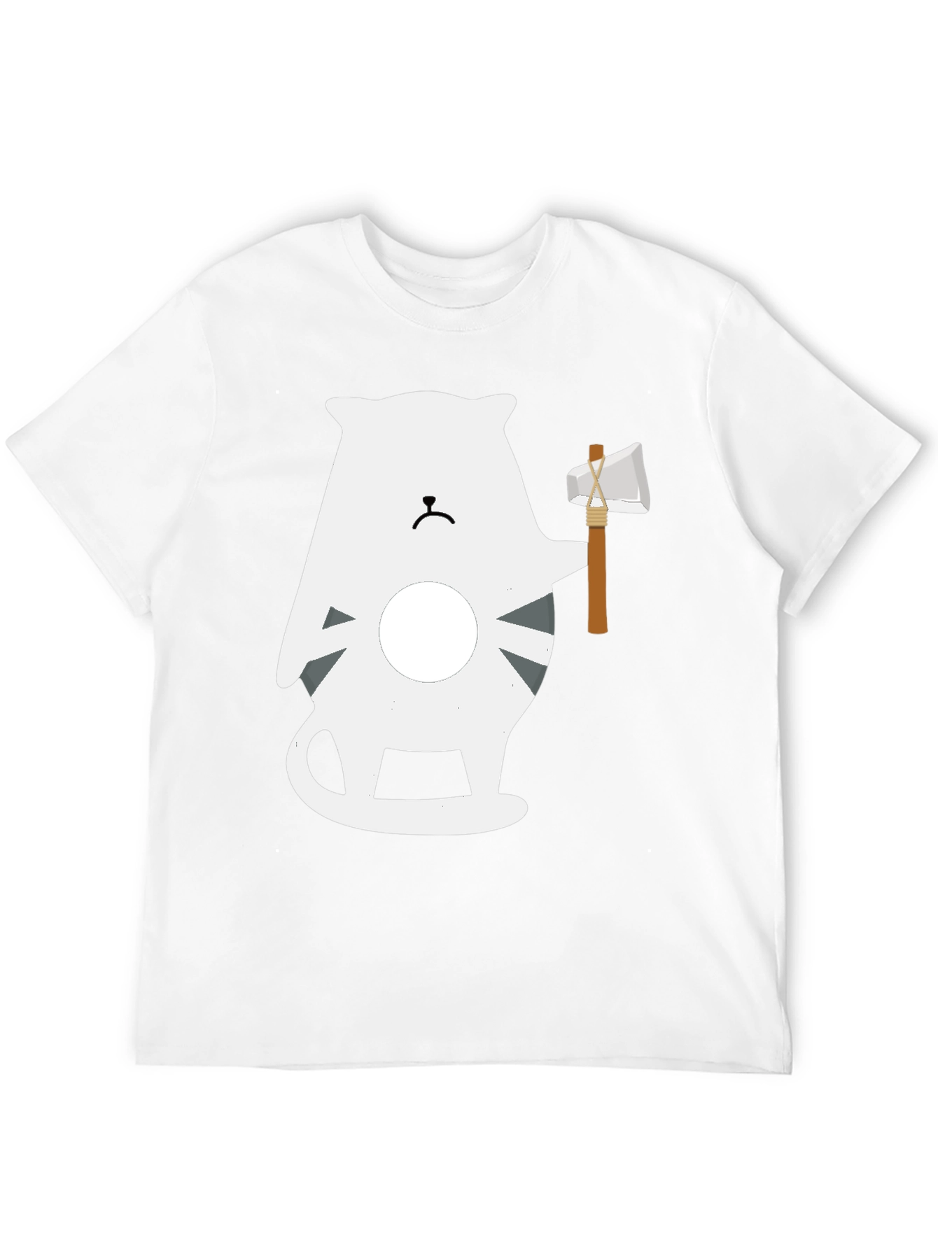 Axe Wielding Cat Graphic Tee - Black
