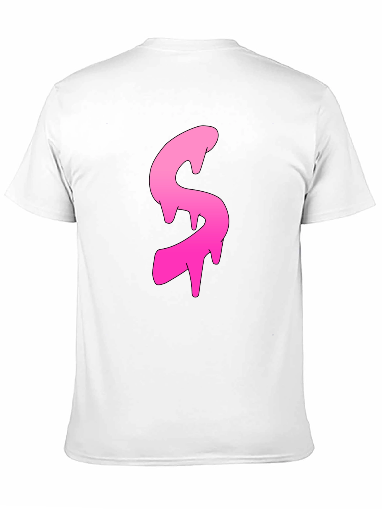 Mens Black T-shirt with Pink Dripping S Design