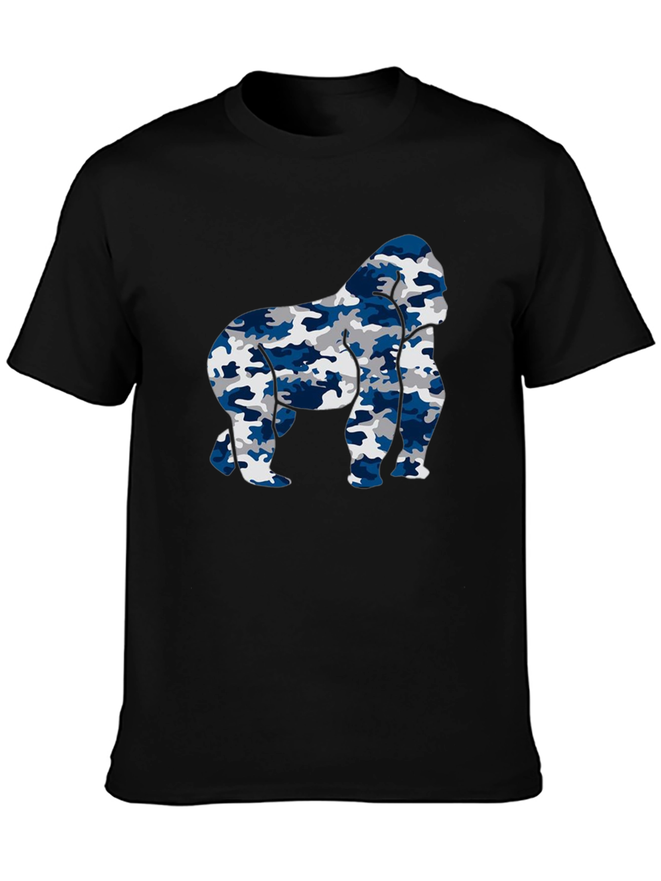 Camouflage Gorilla Graphic T-Shirt - Mens Black Tee
