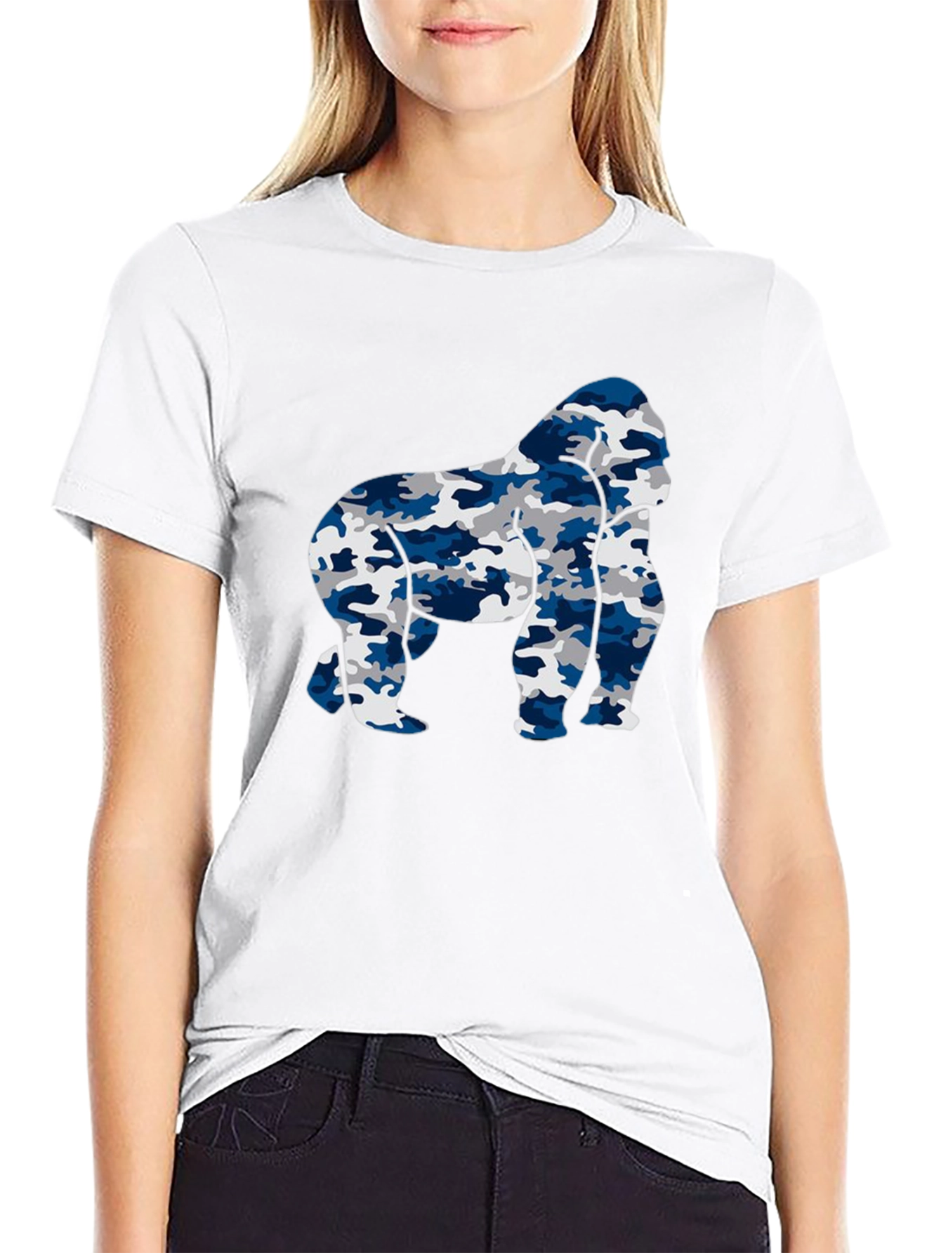Camouflage Gorilla Graphic T-Shirt - Mens Black Tee