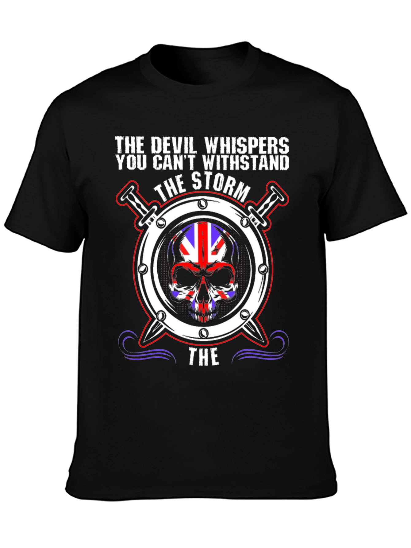 Devil Whispers Storm Skull T-Shirt