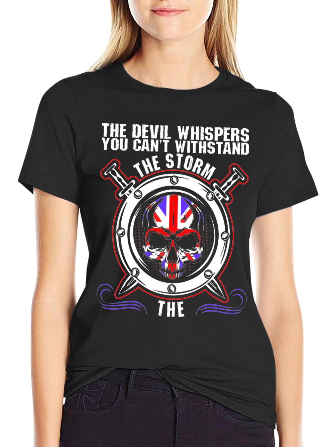 Devil Whispers Storm Skull T-Shirt