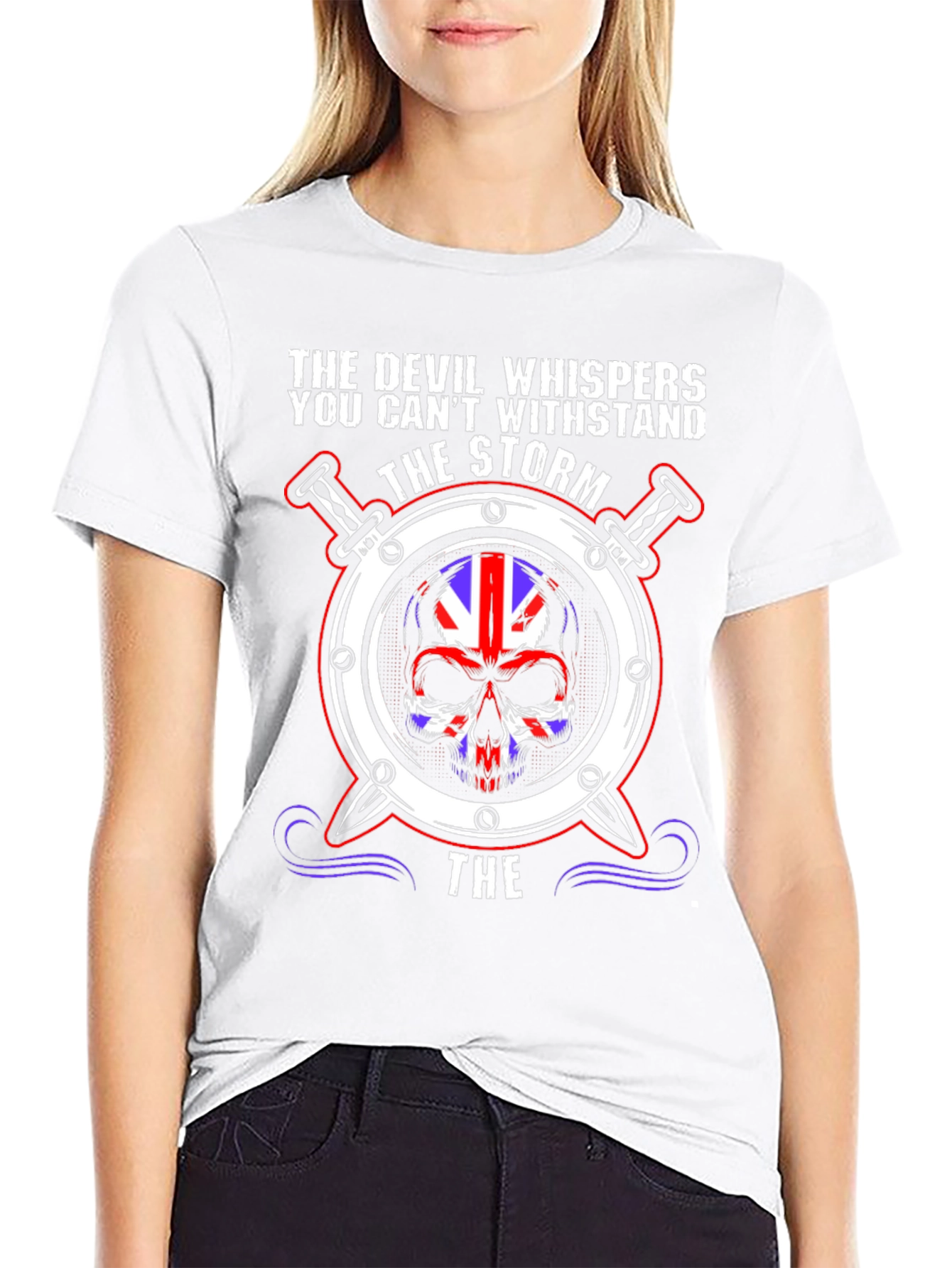 Devil Whispers Storm Skull T-Shirt