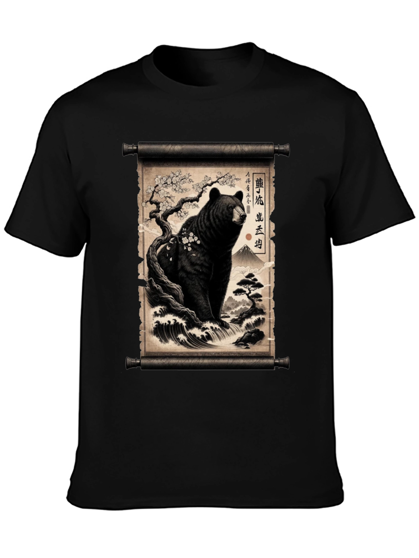 Japanese Bear Scroll T-Shirt