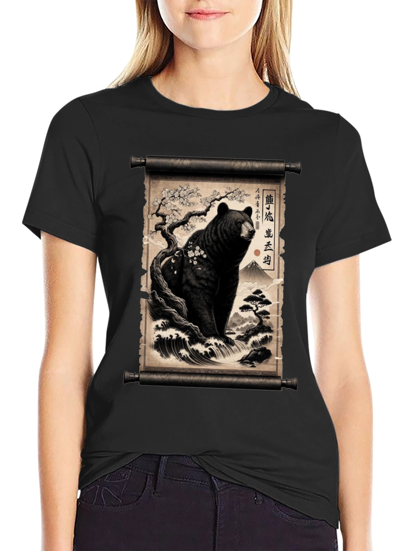 Japanese Bear Scroll T-Shirt
