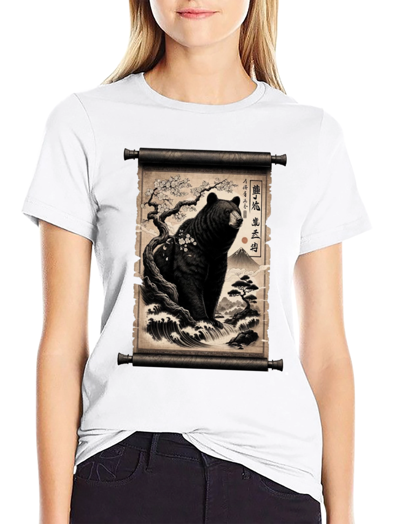 Japanese Bear Scroll T-Shirt