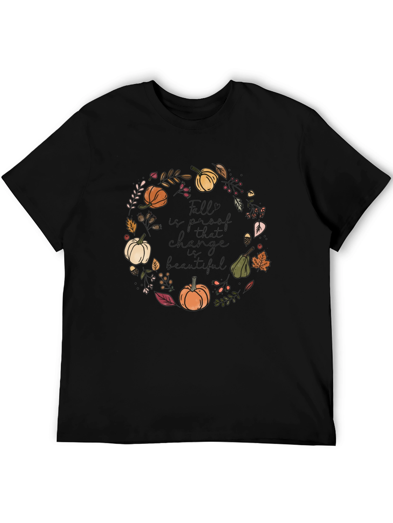 Fall Harvest Wreath T-Shirt - Autumn Design