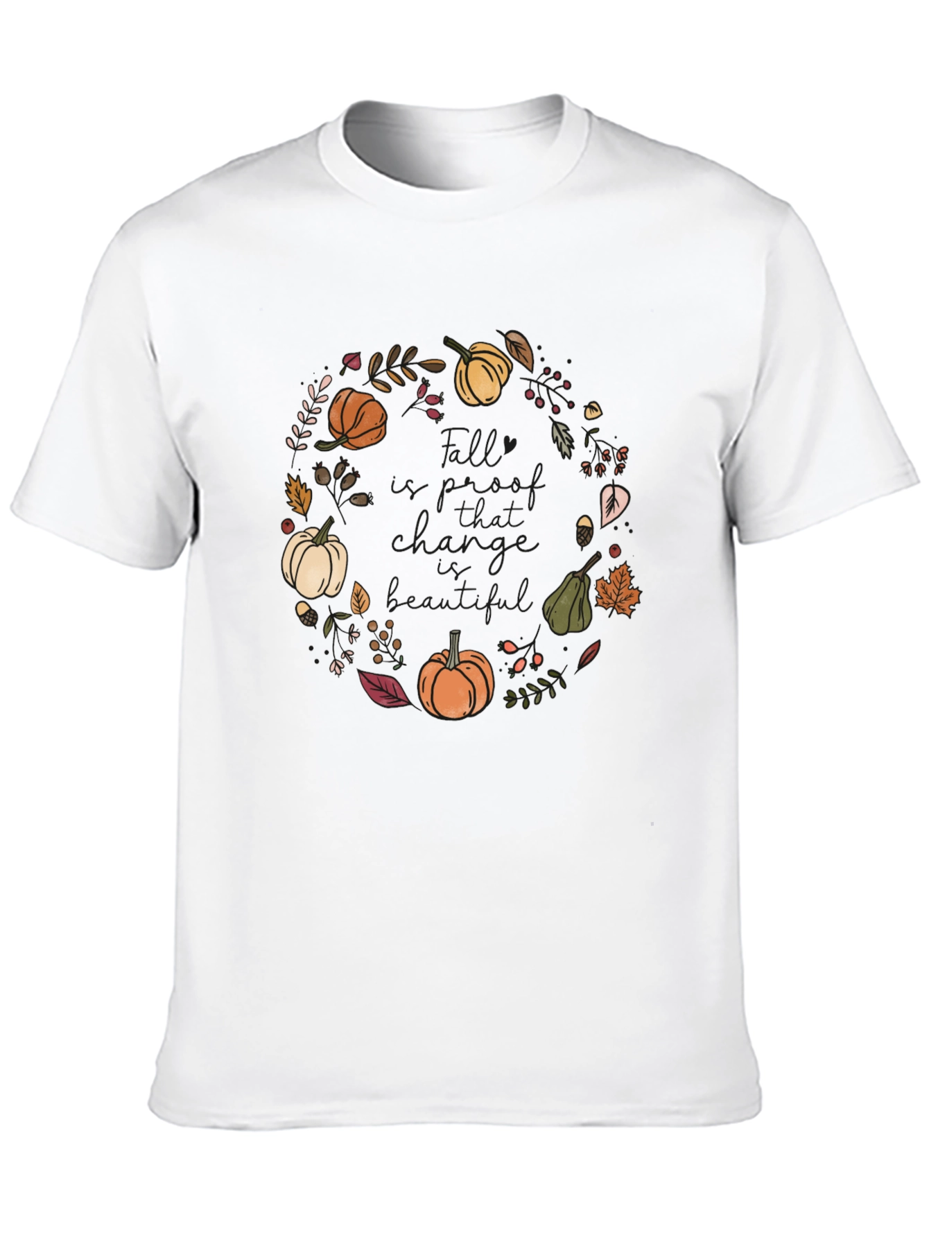 Fall Harvest Wreath T-Shirt - Autumn Design