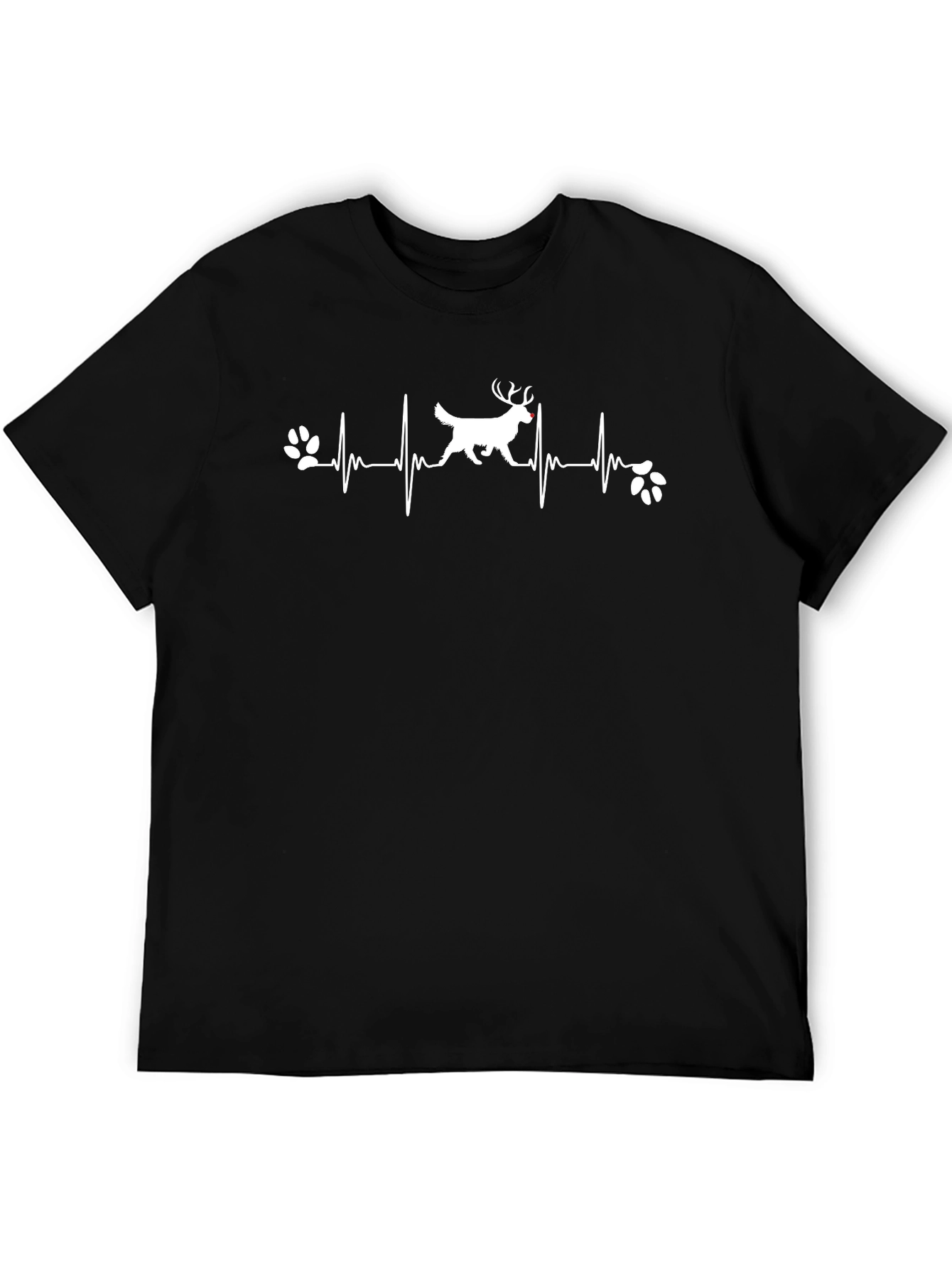 Dog Heartbeat T-Shirt - Unisex Black Tee