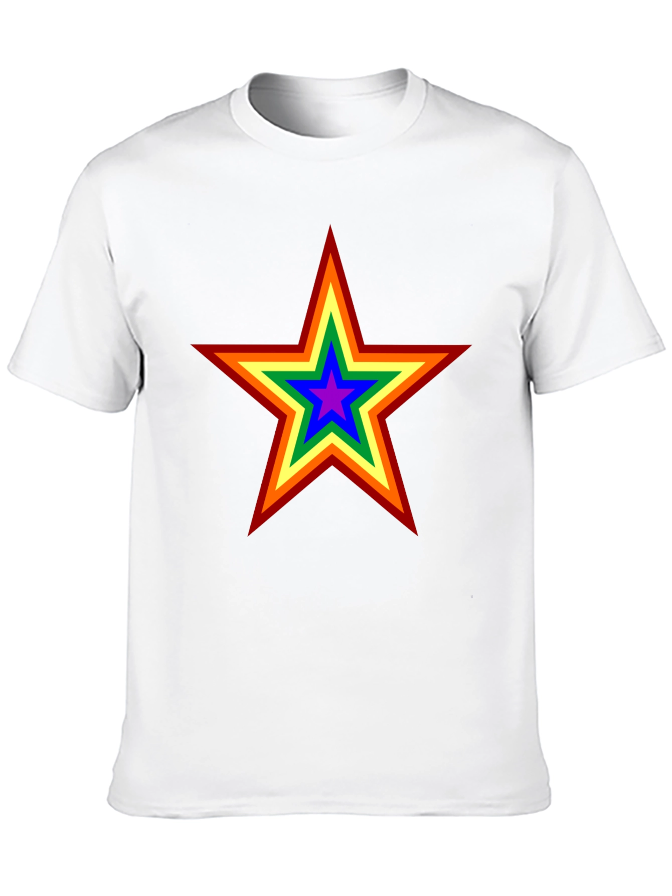 Rainbow Star Graphic Tee - Black Cotton Comfort