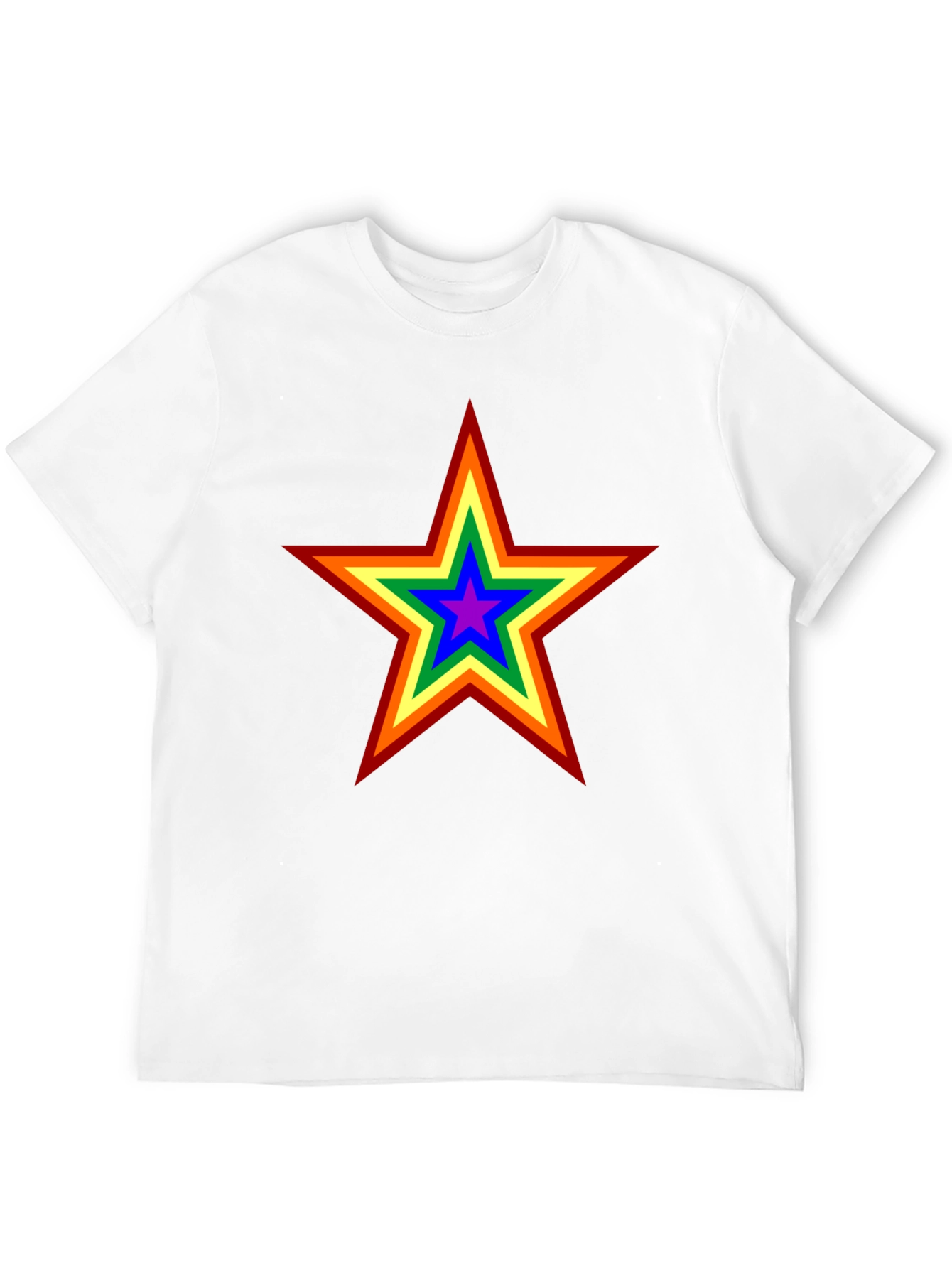 Rainbow Star Graphic Tee - Black Cotton Comfort