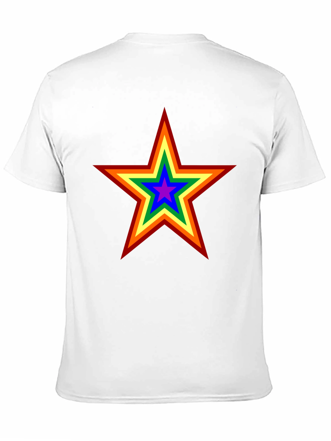 Rainbow Star Graphic Tee - Black Cotton Comfort