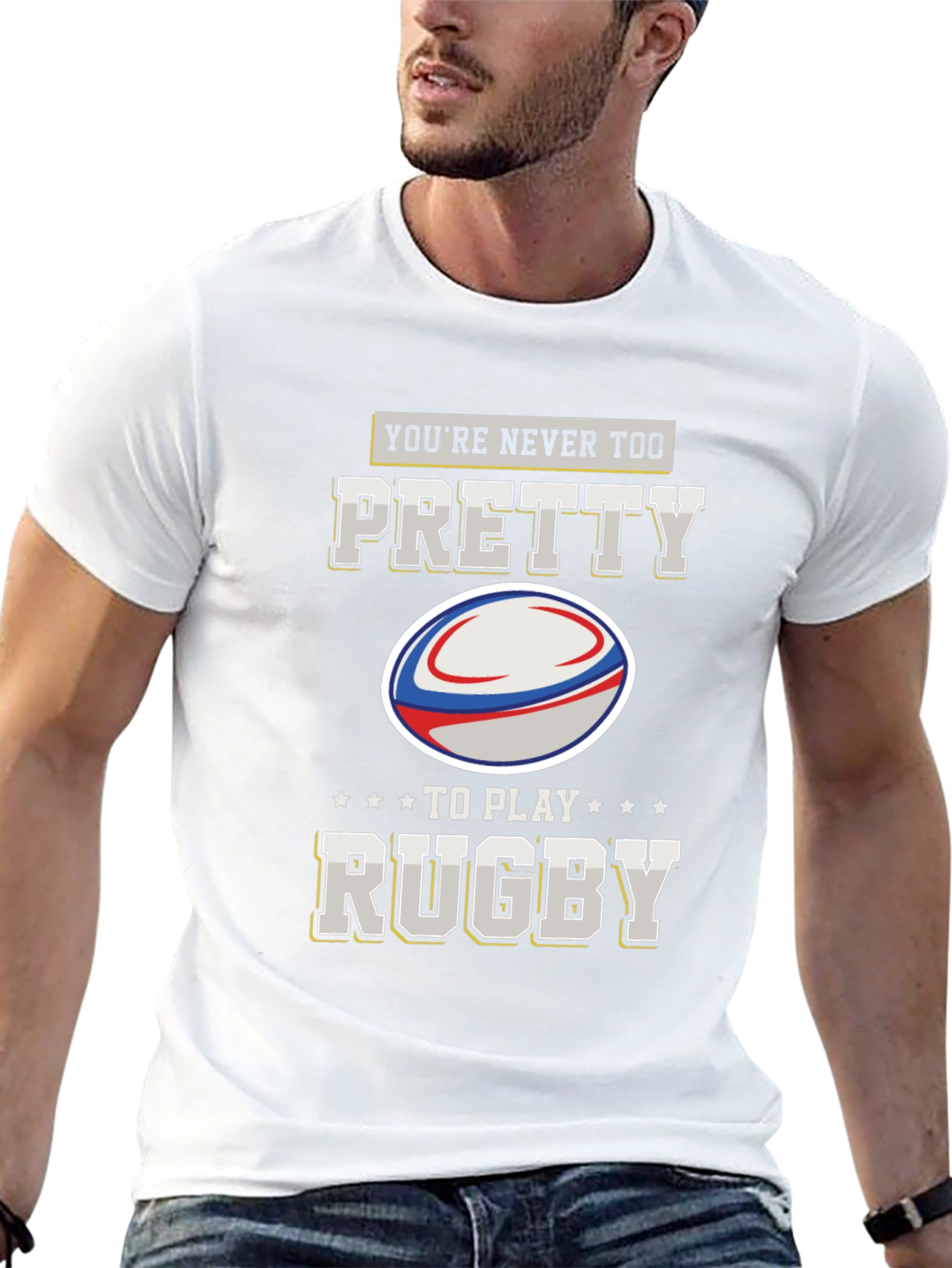 Youre Never Too Pretty Rugby Graphic T-Shirt