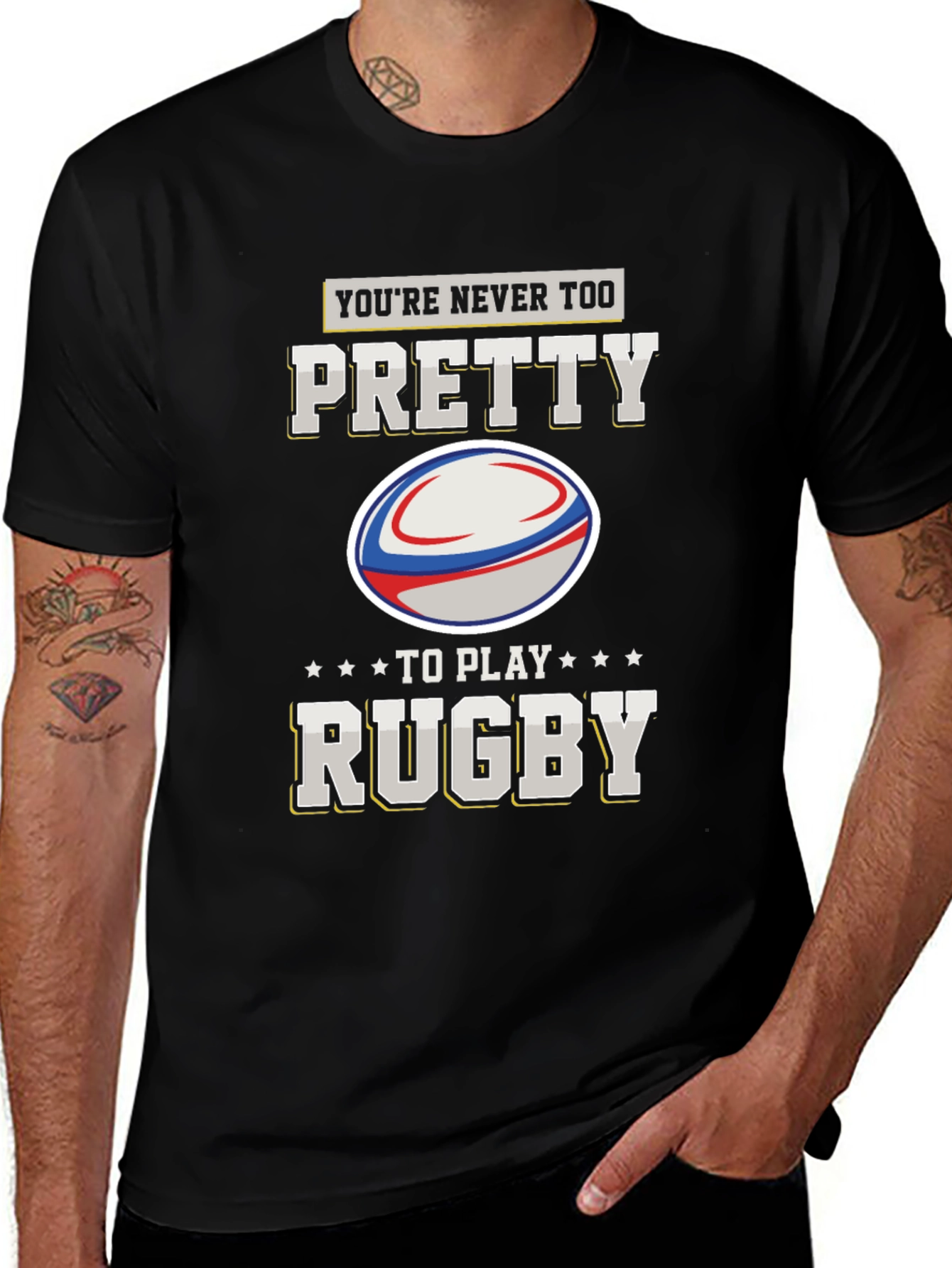 Youre Never Too Pretty Rugby Graphic T-Shirt