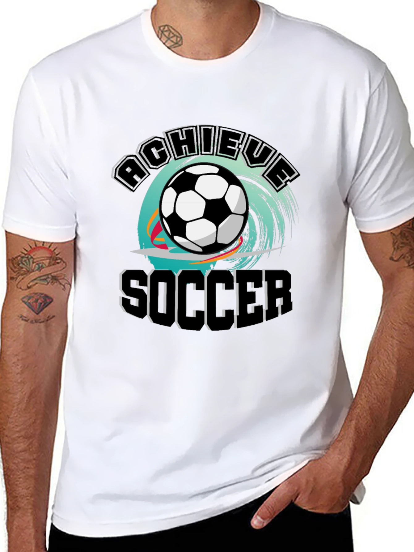 Achieve Soccer T-Shirt - Black Graphic Tee