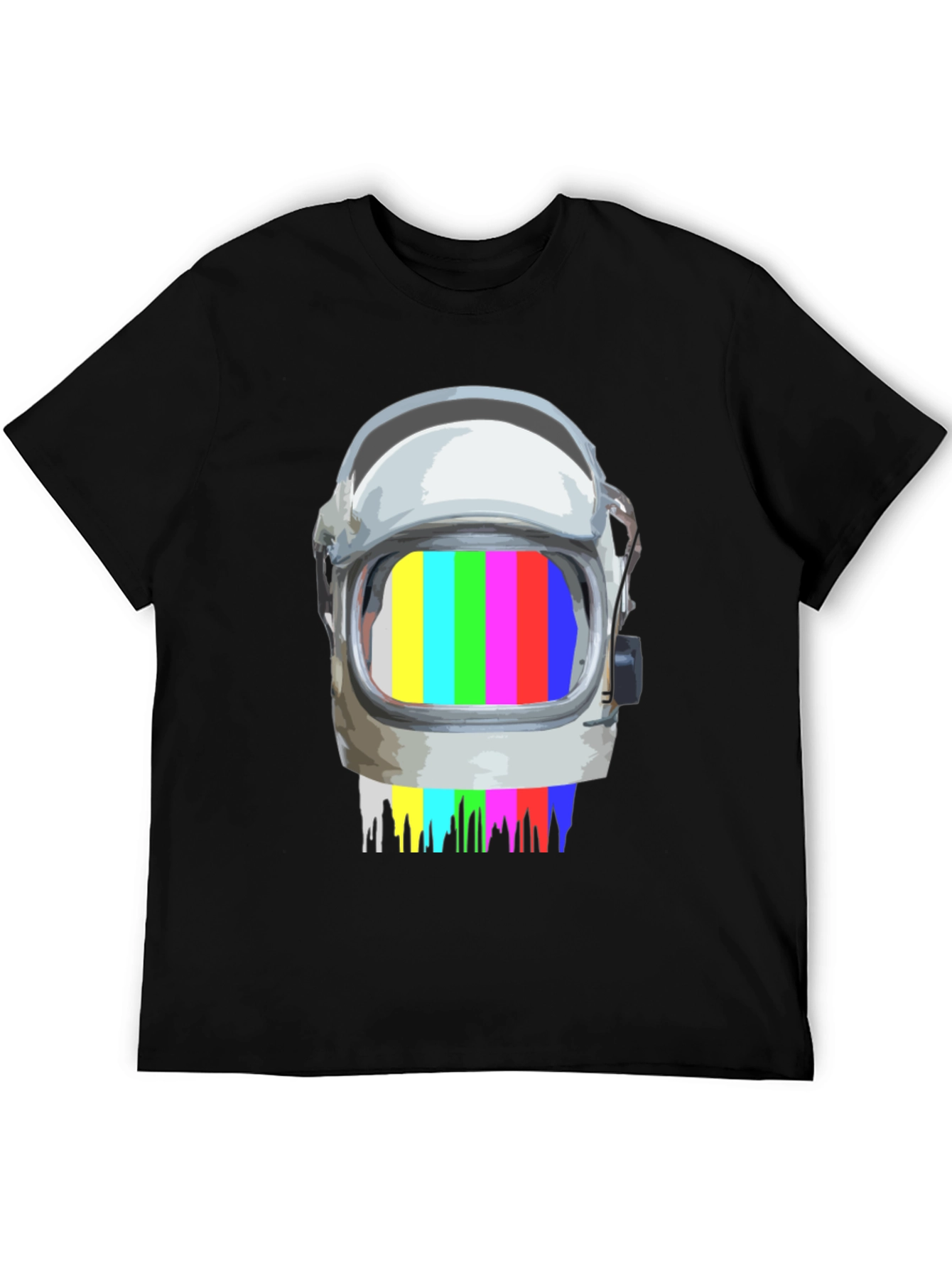 Retro Astronaut Helmet Glitch T-Shirt