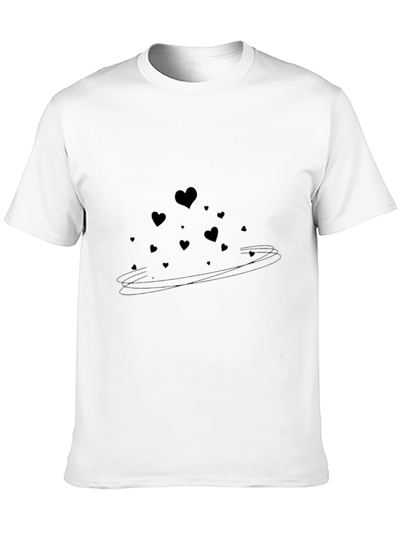 Heart Swirl Graphic Tee - Stylish Black T-Shirt