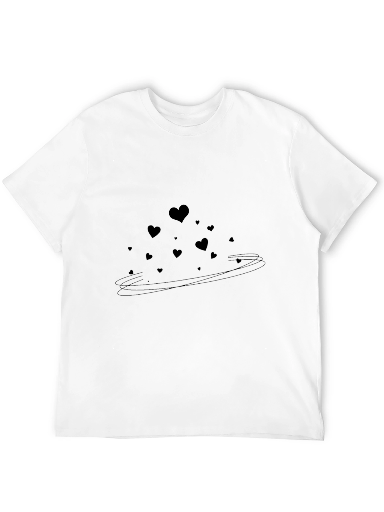 Heart Swirl Graphic Tee - Stylish Black T-Shirt