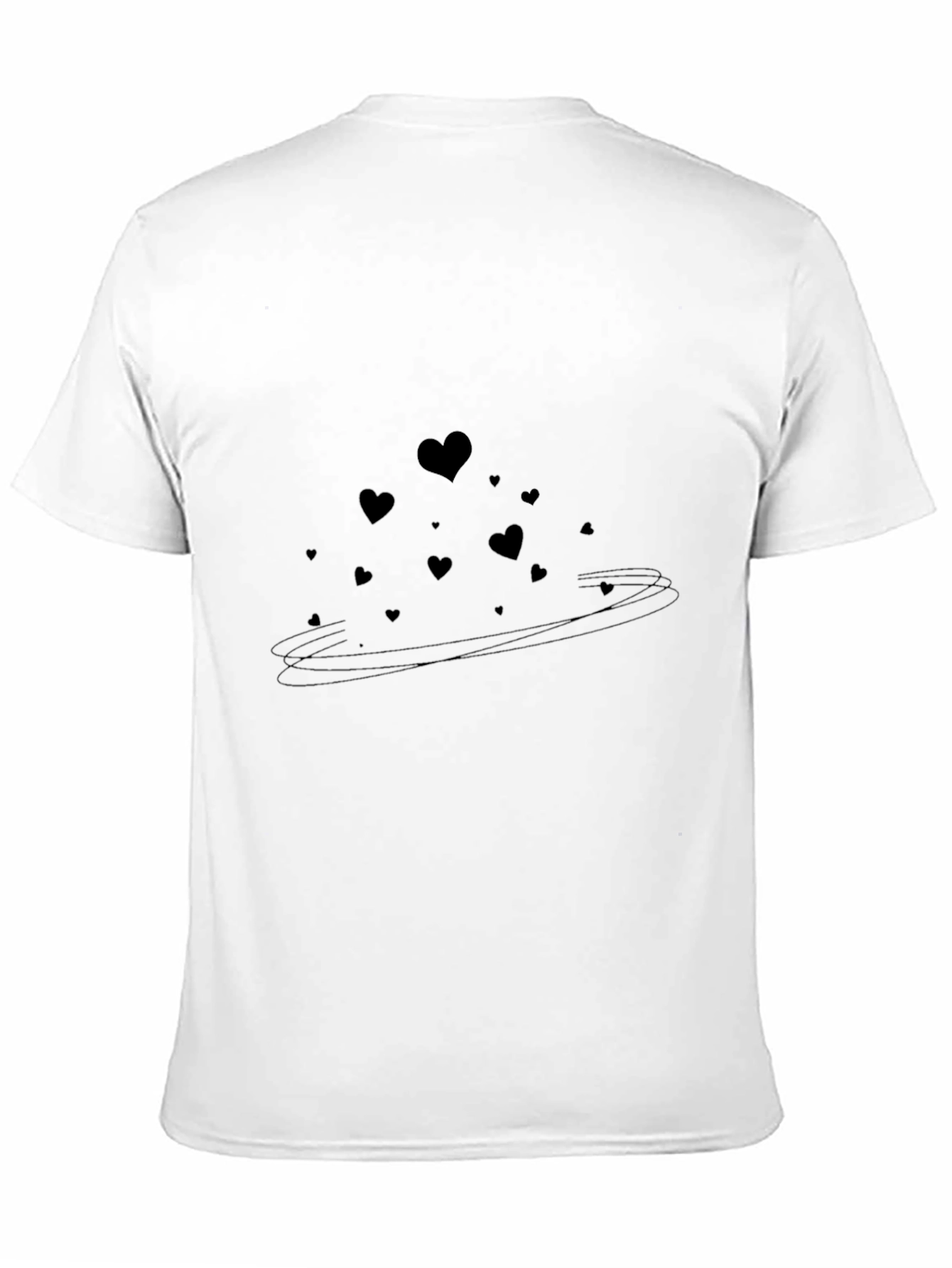 Heart Swirl Graphic Tee - Stylish Black T-Shirt
